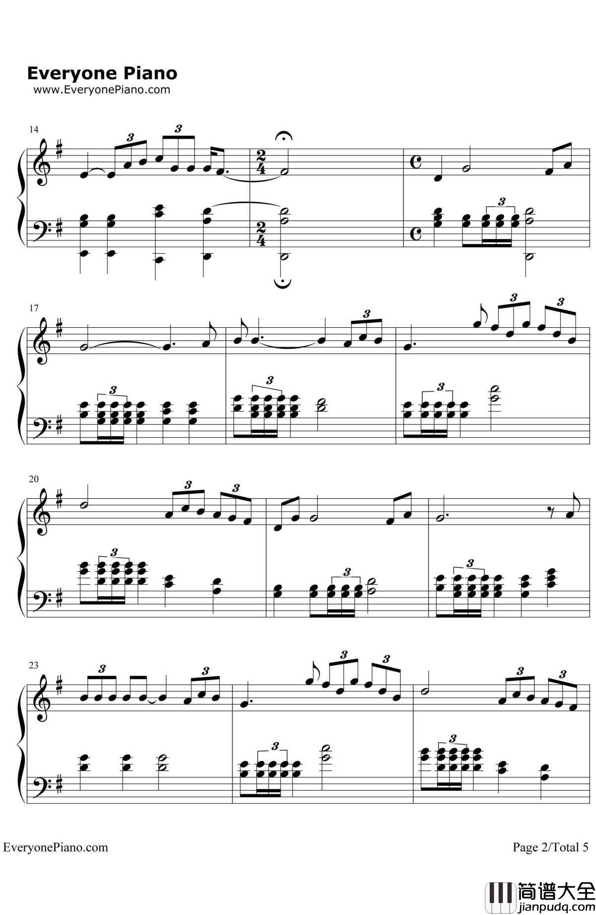 Time_to_Say_Goodbye钢琴谱_安德烈·波伽利莎拉·布莱曼_告别的时刻