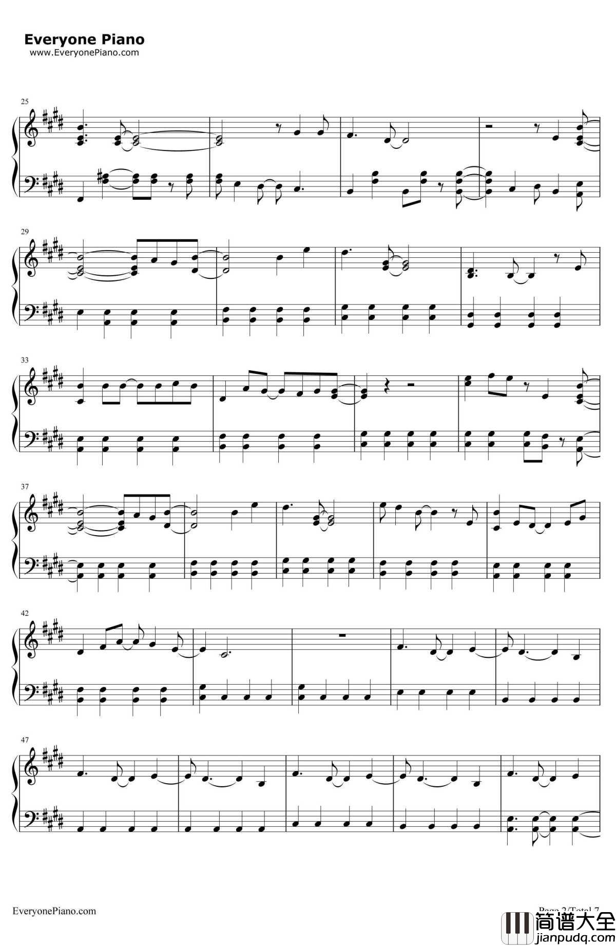 Glamorous_Sky钢琴谱_中岛美嘉__NANA_主題歌