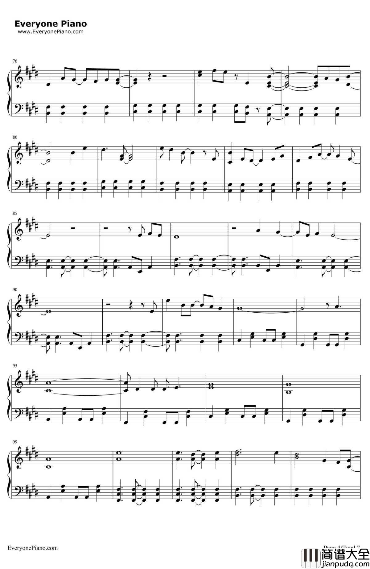 Glamorous_Sky钢琴谱_中岛美嘉__NANA_主題歌