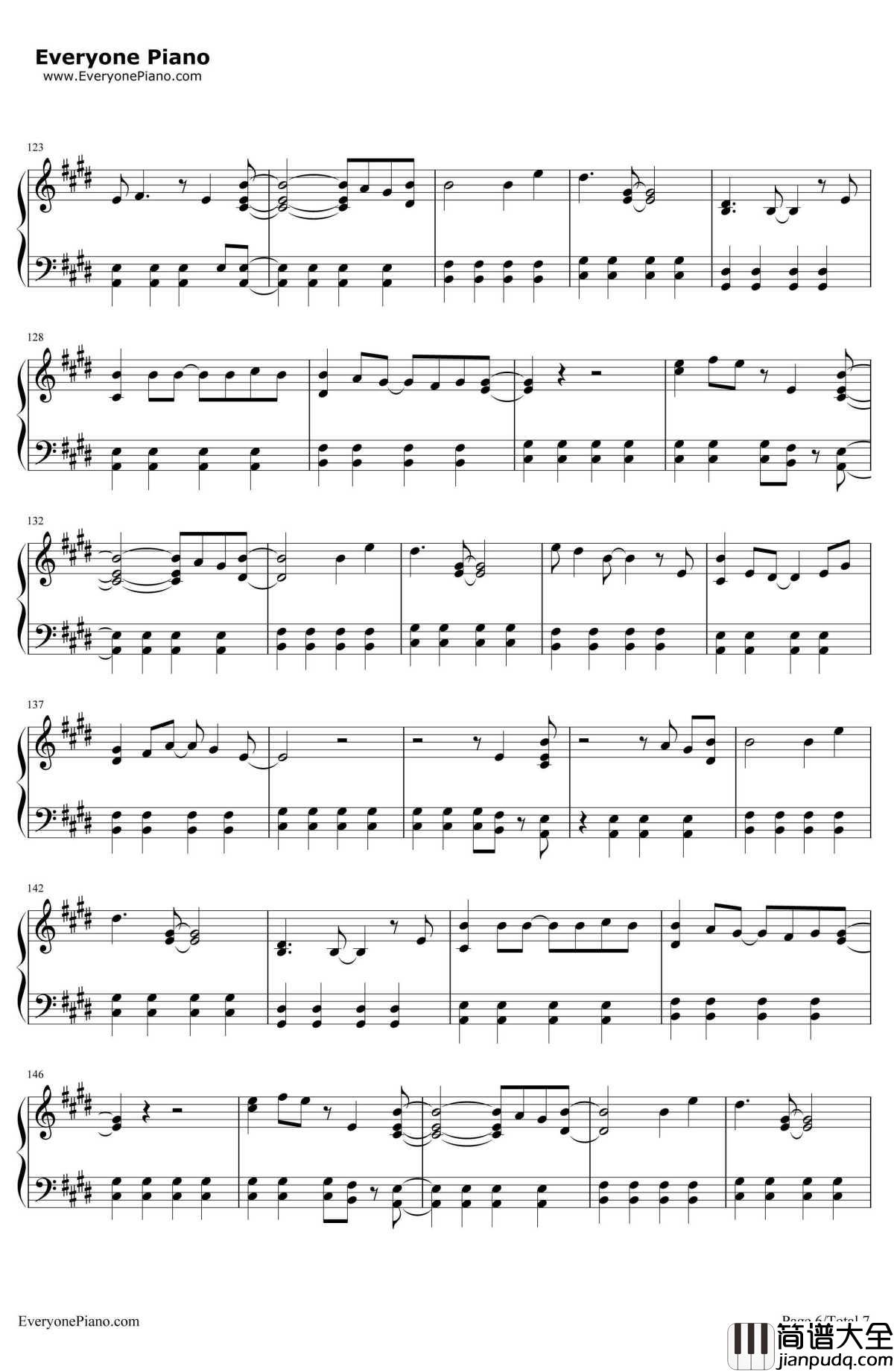 Glamorous_Sky钢琴谱_中岛美嘉__NANA_主題歌