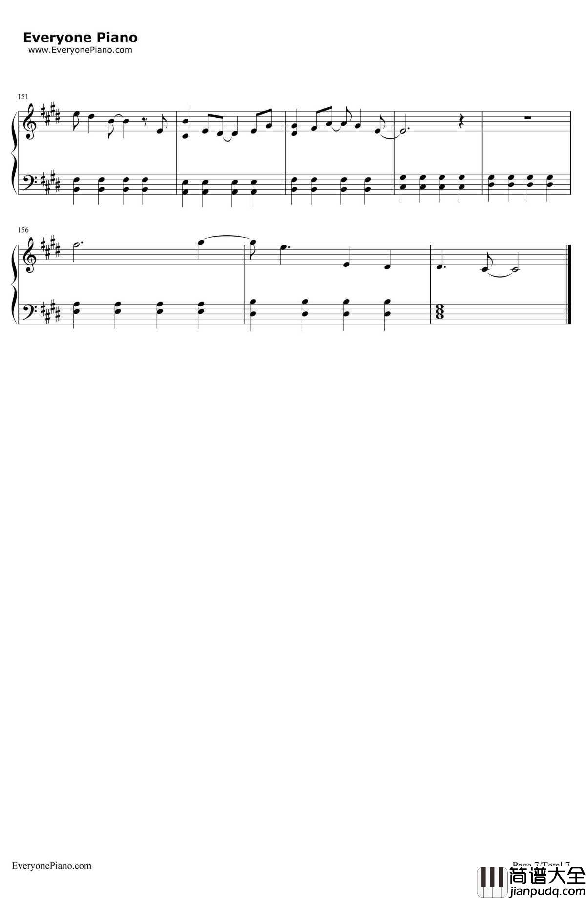 Glamorous_Sky钢琴谱_中岛美嘉__NANA_主題歌