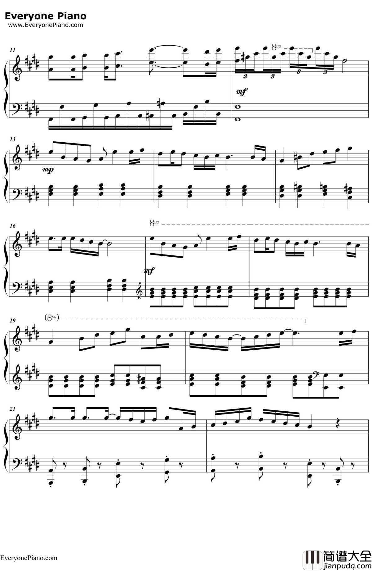 とあるいつもを钢琴谱_幽闭サテライト__小森同学拒绝不了_OP