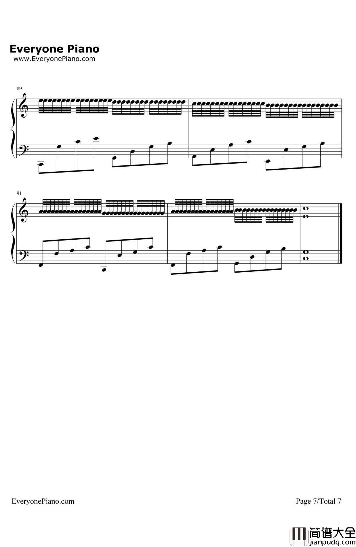c大调卡农钢琴谱_帕赫贝尔_带力度版