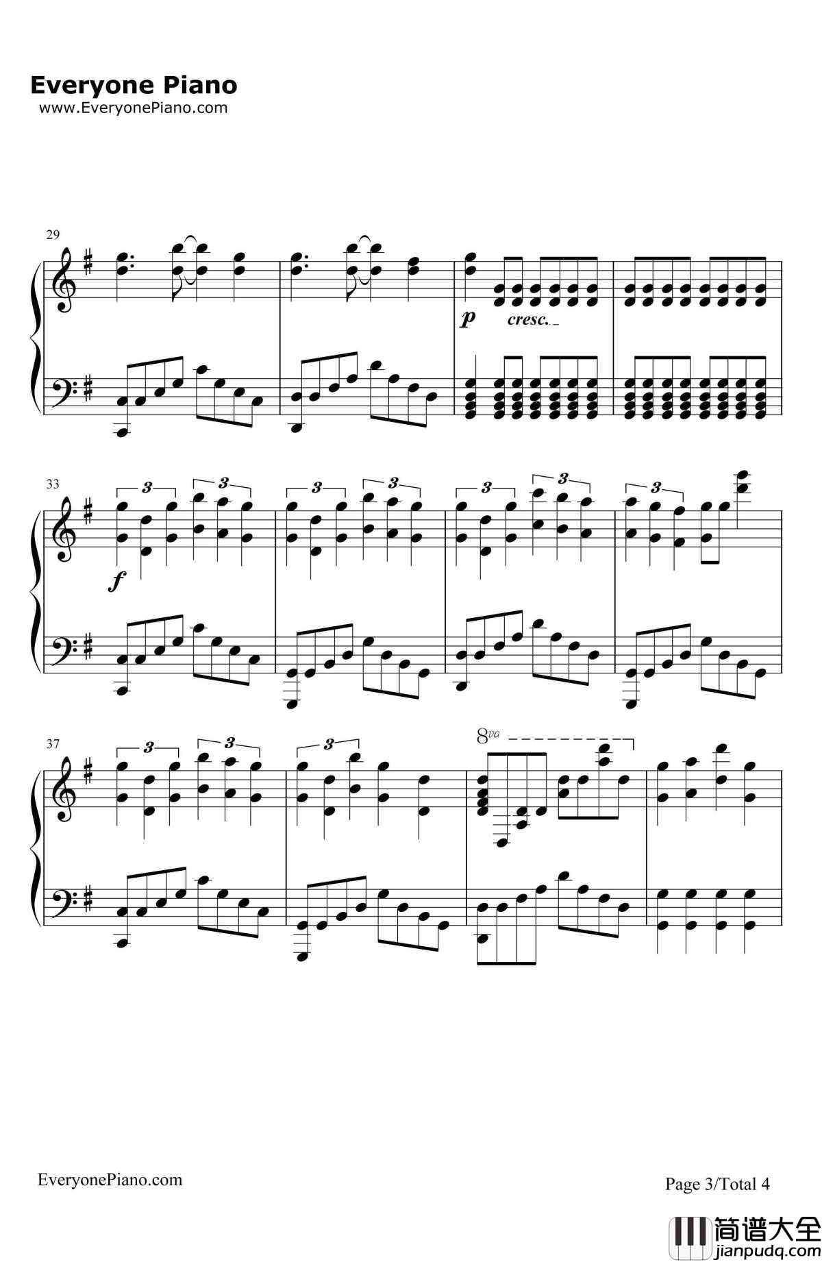 世界は恋に落ちている钢琴谱_CHiCOwithHoneyWorks_闪烁的青春OP