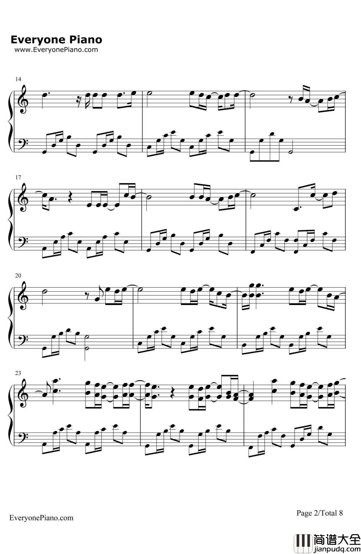 可惜没如果钢琴谱_林俊杰