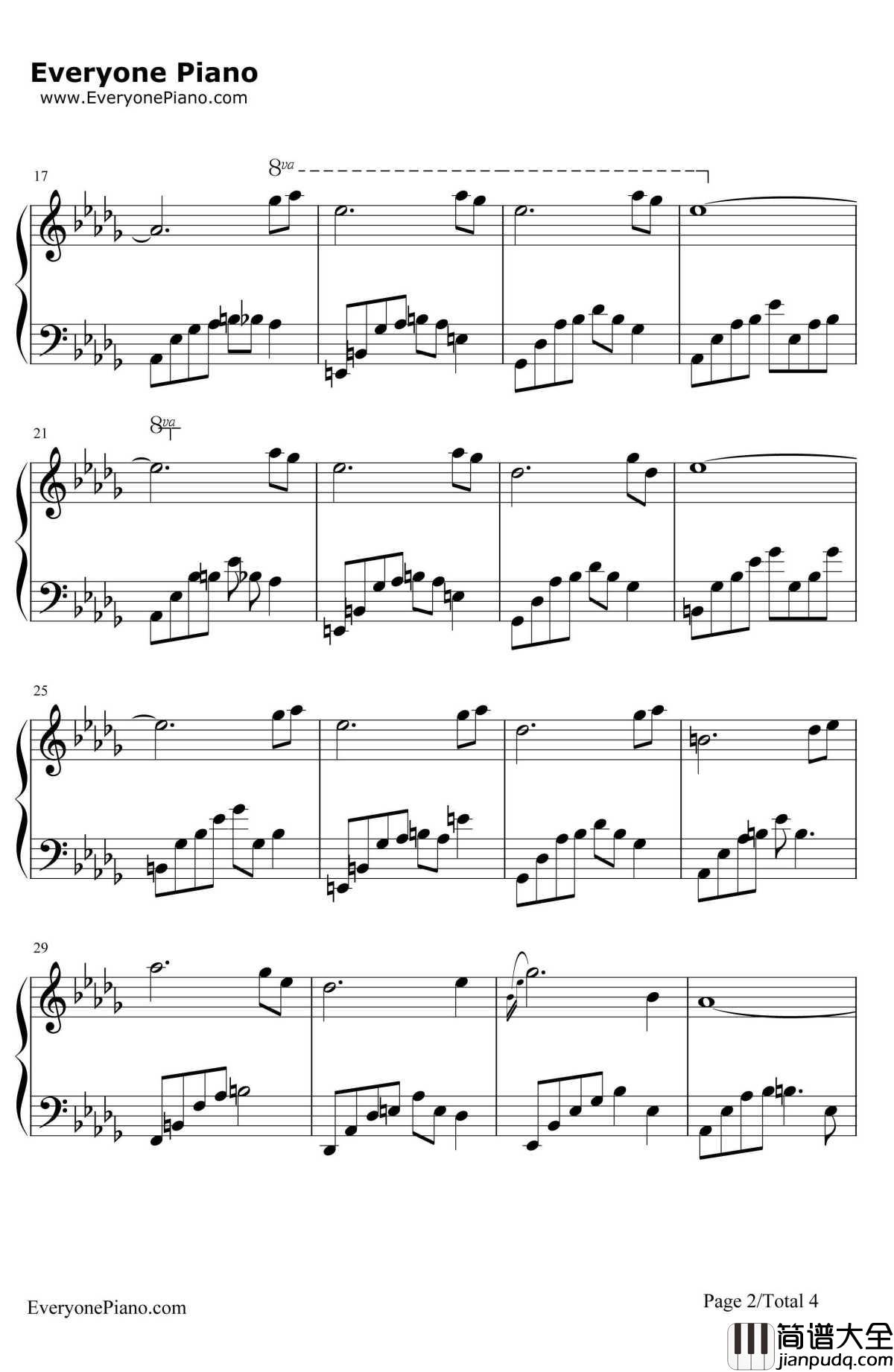 忘了我爱你钢琴谱_石进_夜的钢琴曲Ⅱ