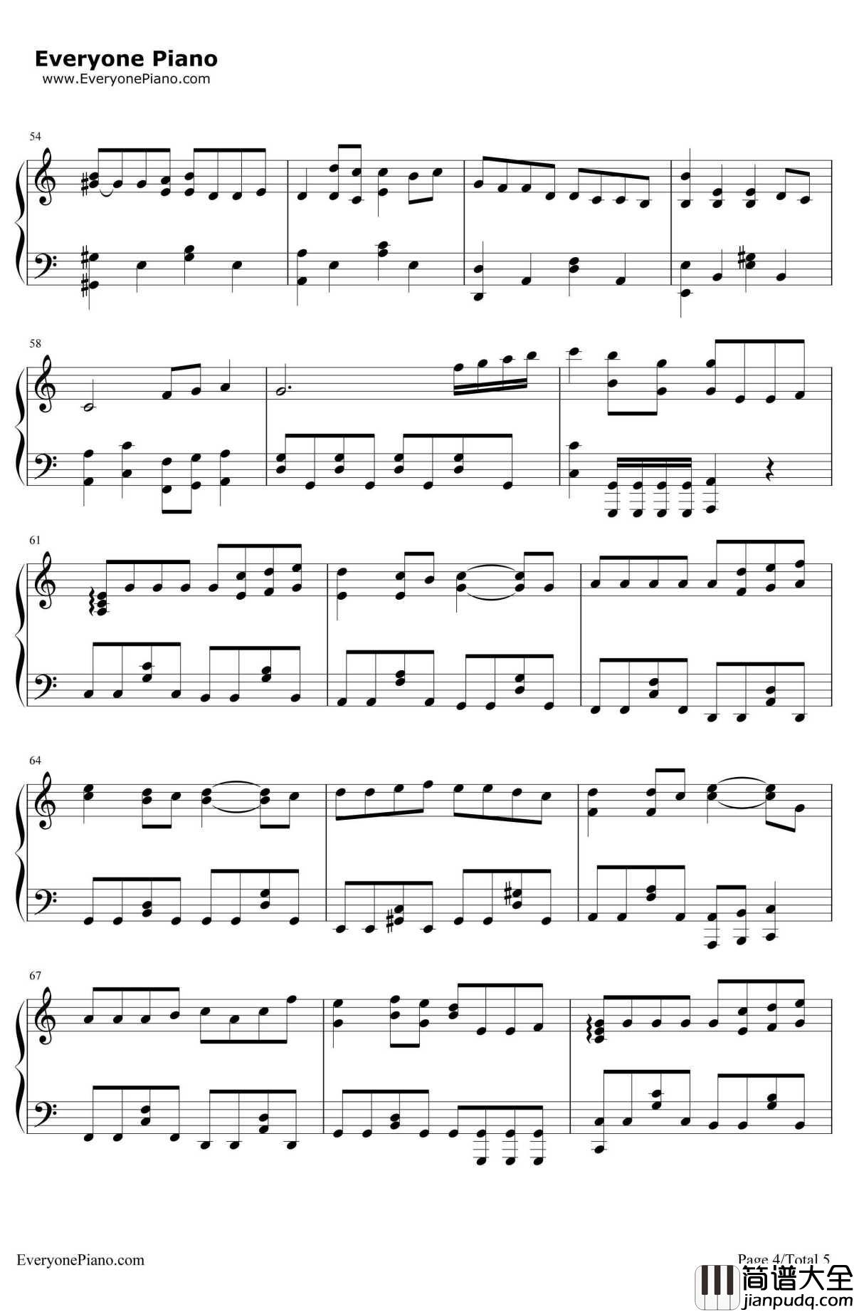 _故乡_钢琴谱_岚ARASHI_ふるさと