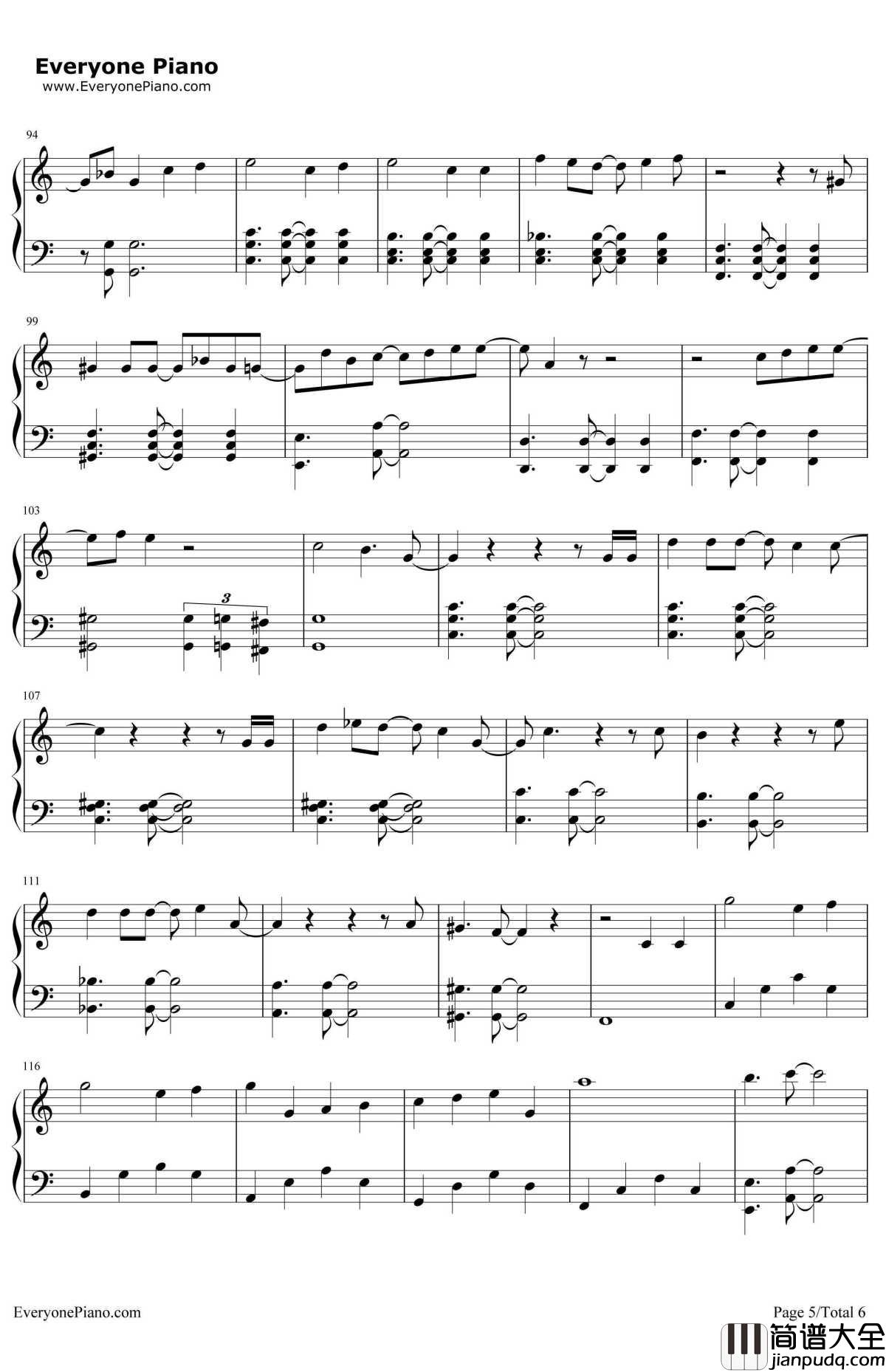 Last_Goodbye钢琴谱_乐童音乐家