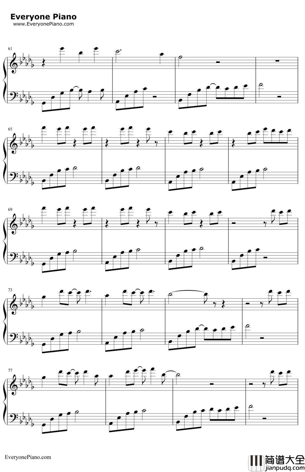 我好像在哪见过你钢琴谱_薛之谦__精灵王座_主题曲