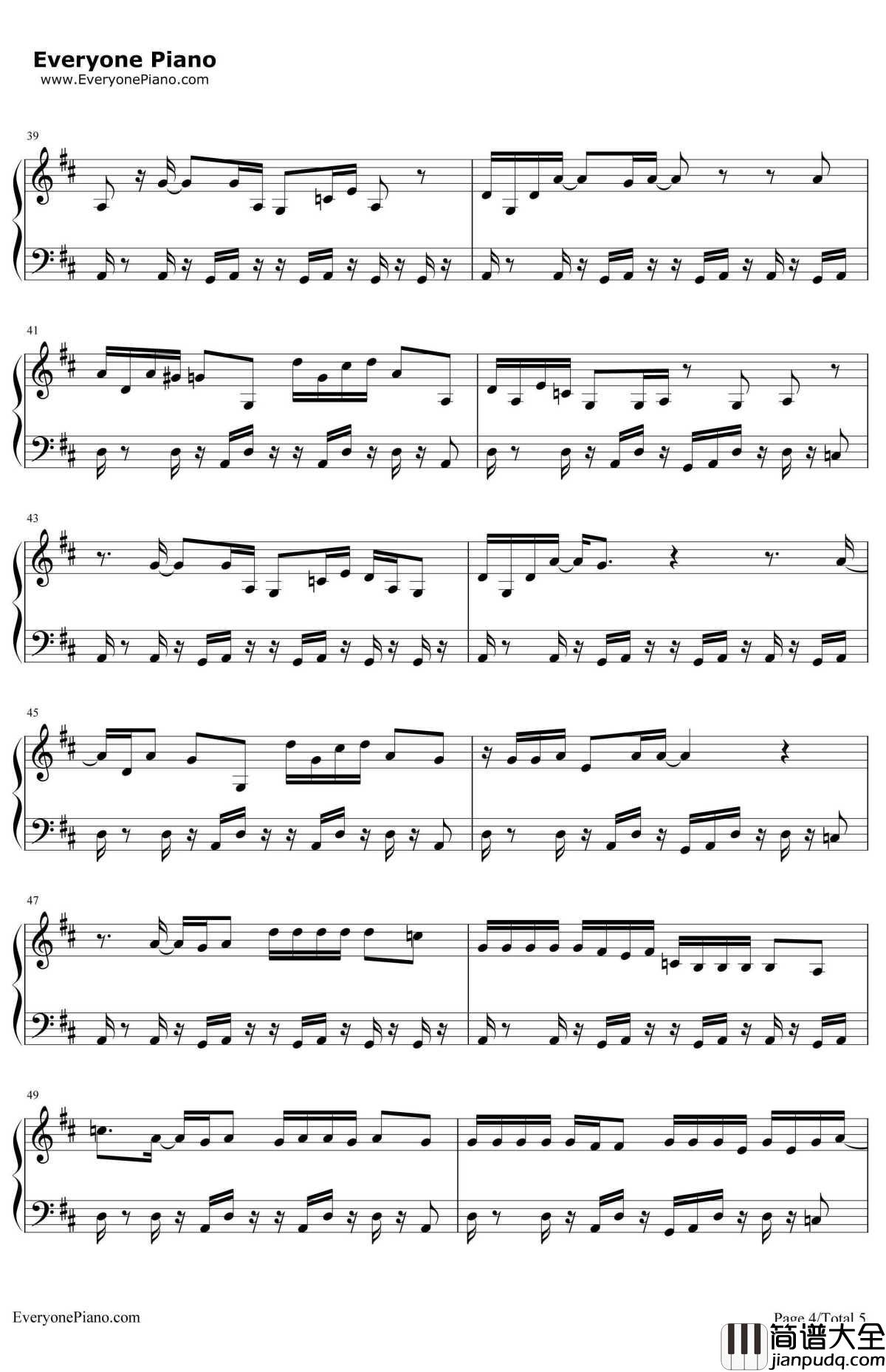 A_Yo钢琴谱_Lady_Gaga