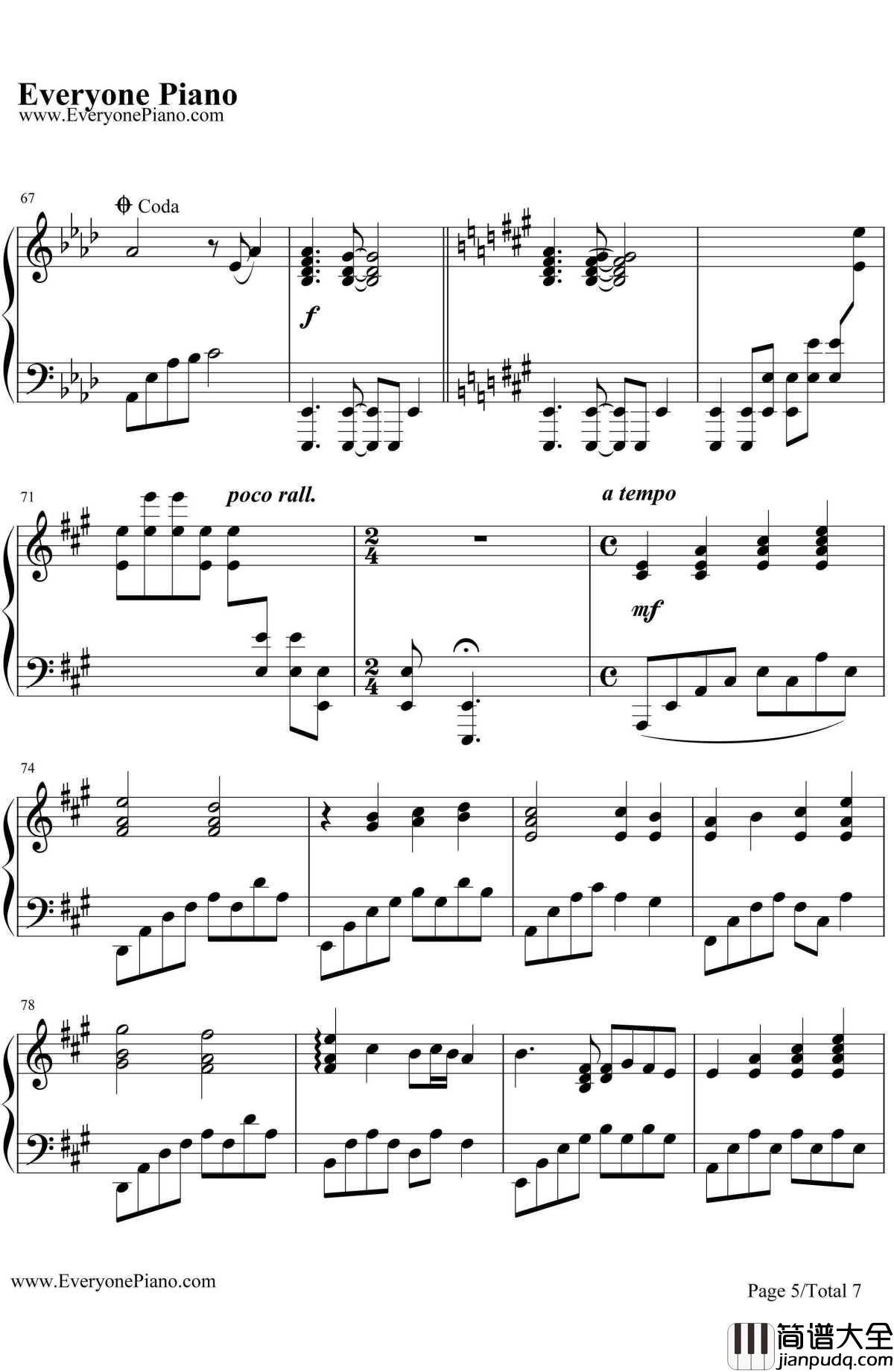 The_Wind_of_Life钢琴谱_久石让_生命之风