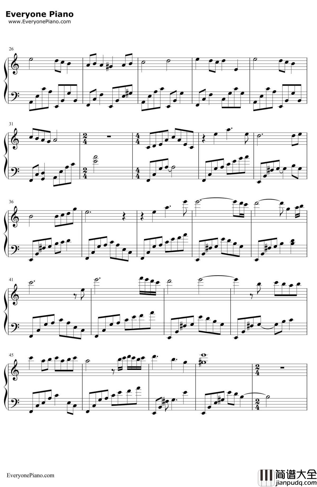 CrossingOver钢琴谱_神思者__凤凰_电影主题曲