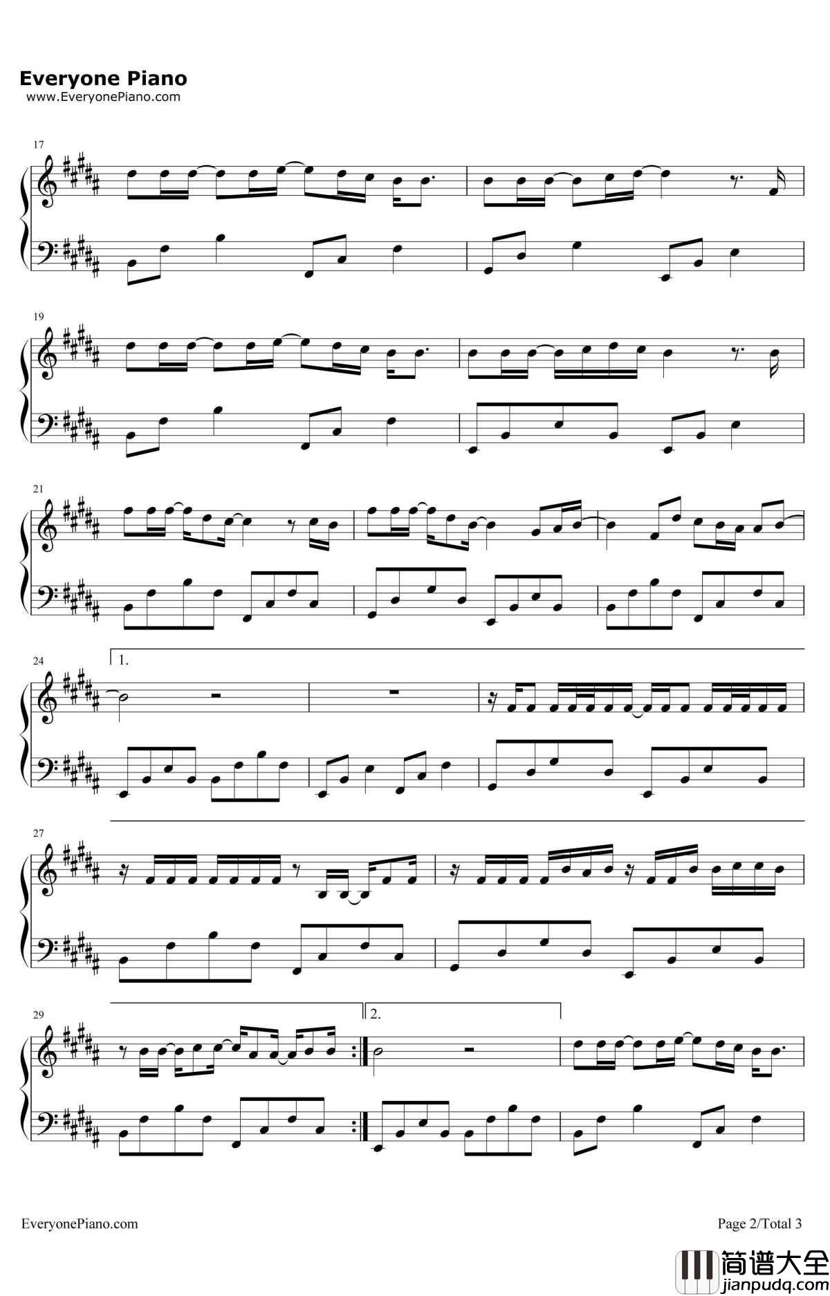 树读钢琴谱_王俊凯