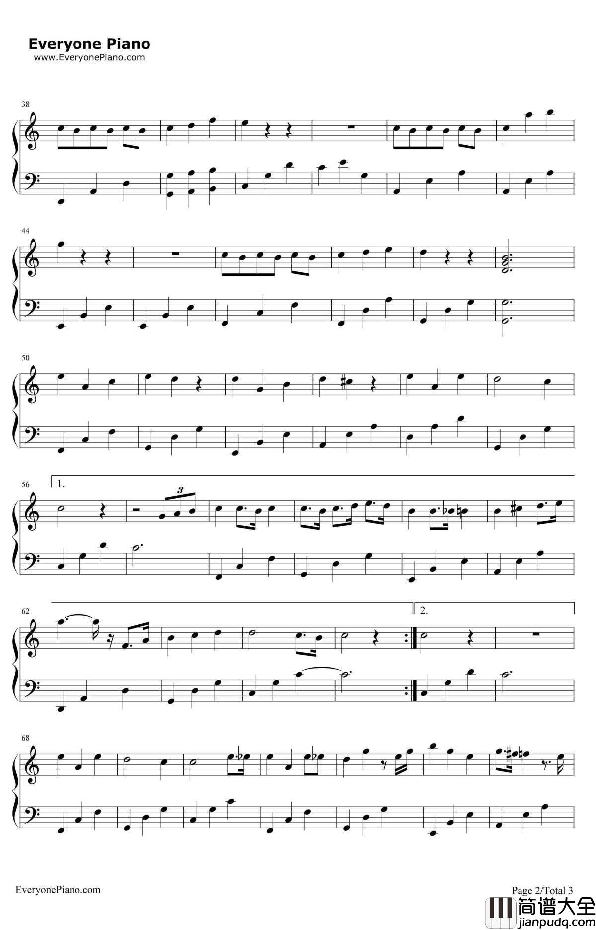 下一秒钢琴谱_张碧晨_微微一笑很倾城插曲