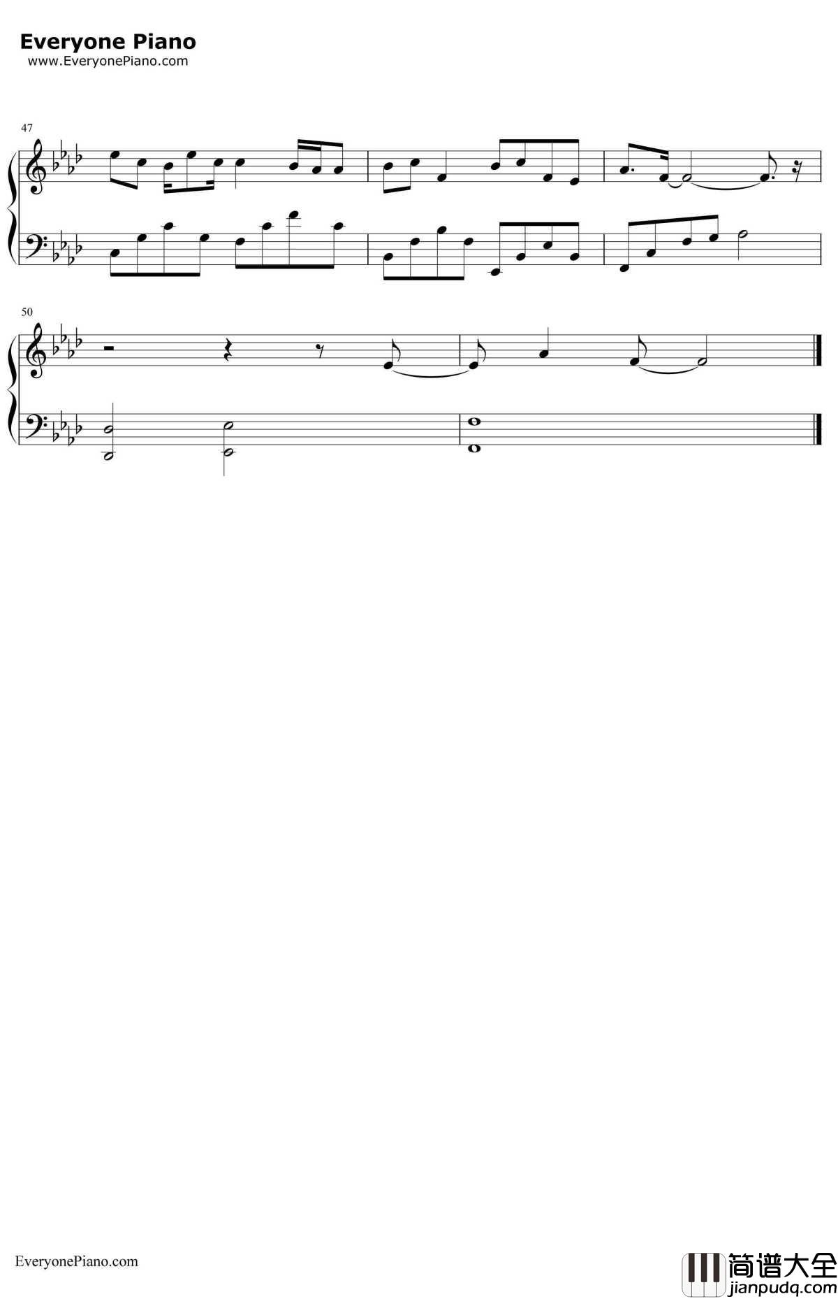 江湖钢琴谱_许嵩__画江湖之不良人_主题曲