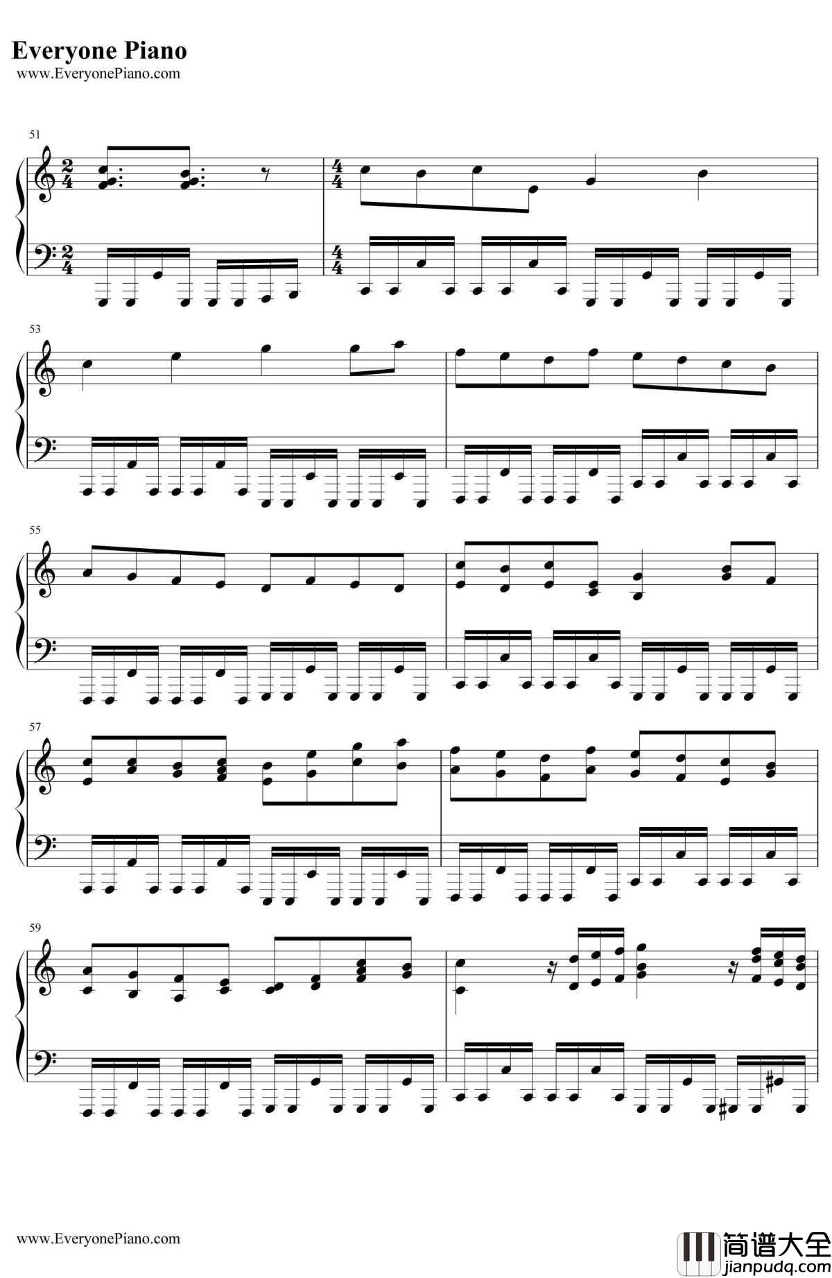 卡农疯狂版钢琴谱