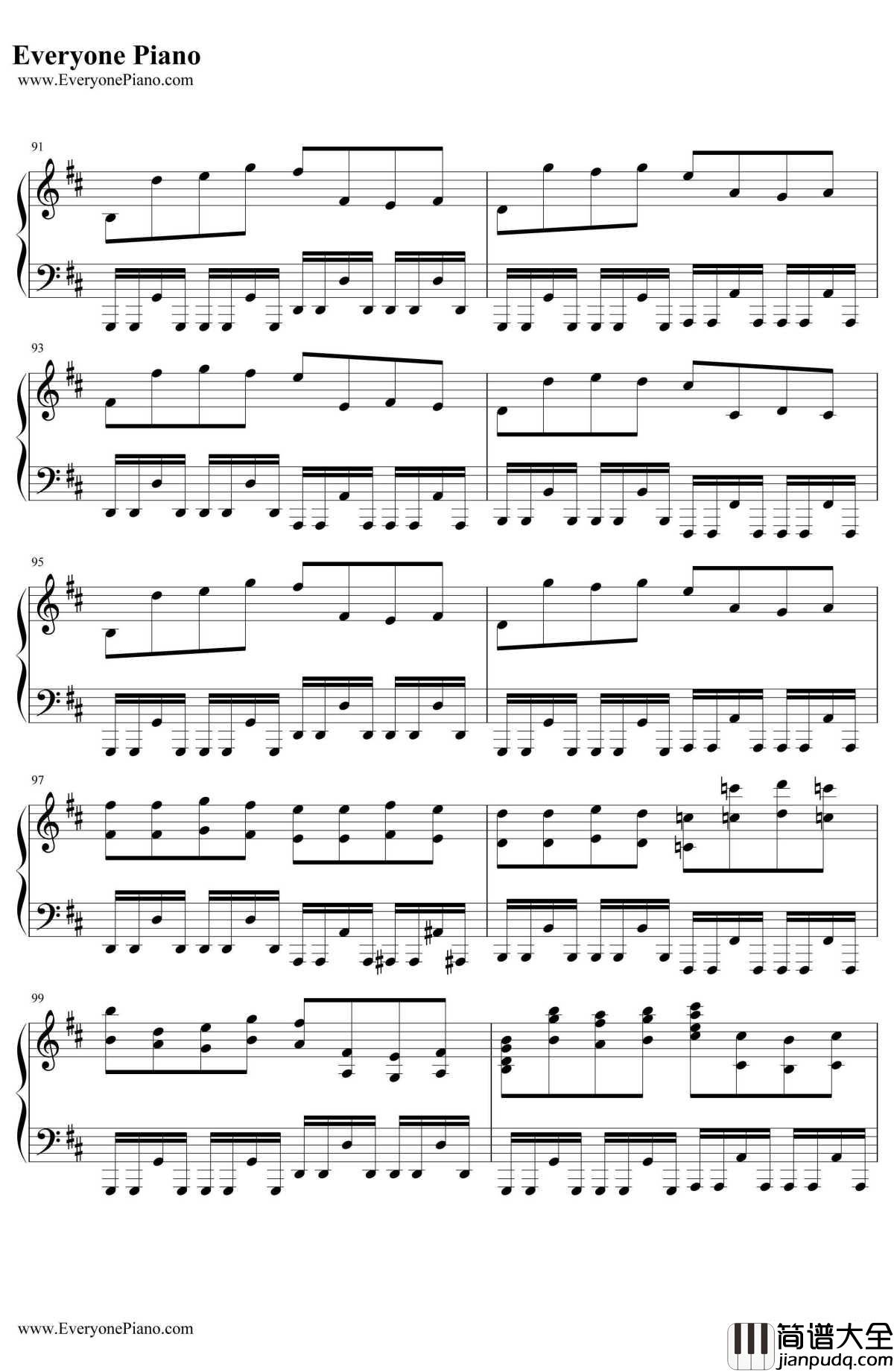 卡农疯狂版钢琴谱