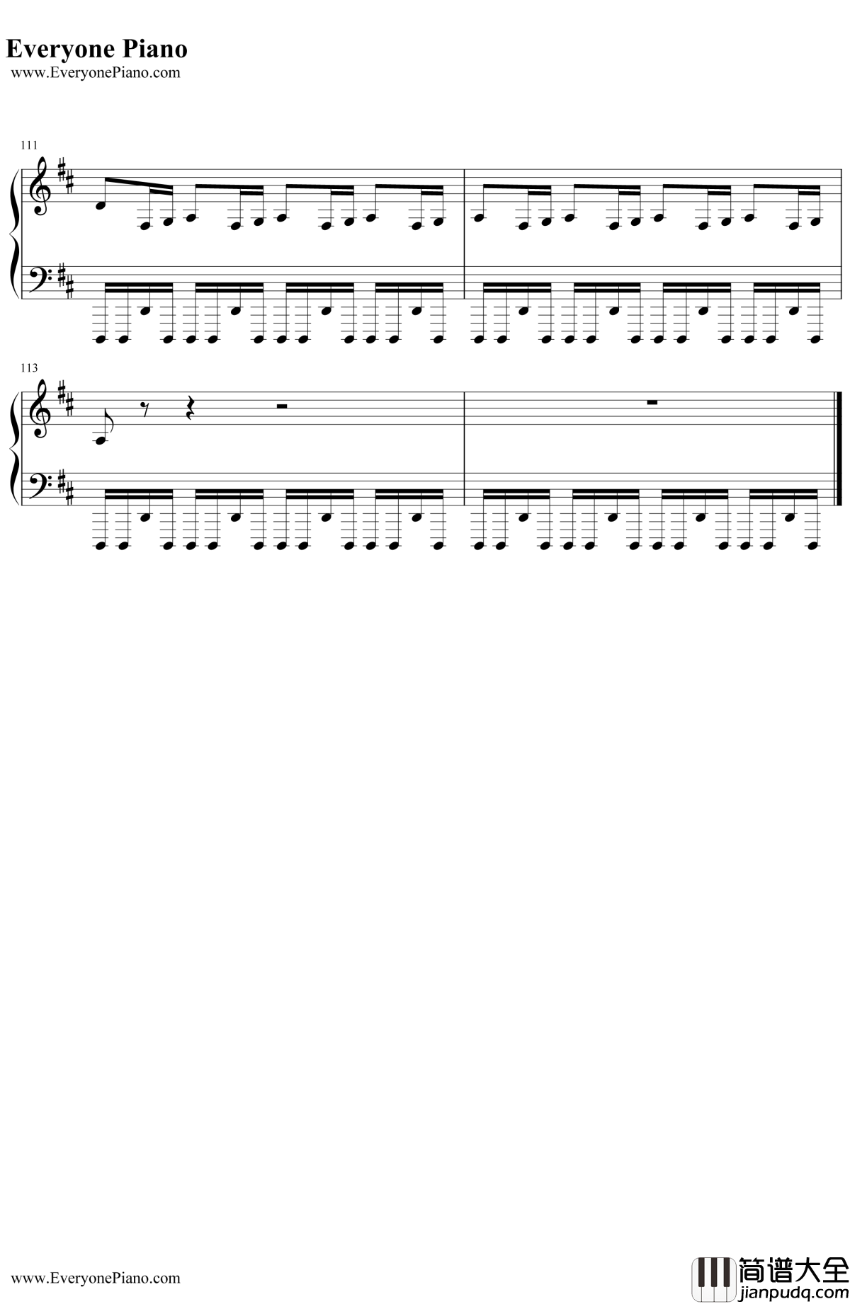 卡农疯狂版钢琴谱