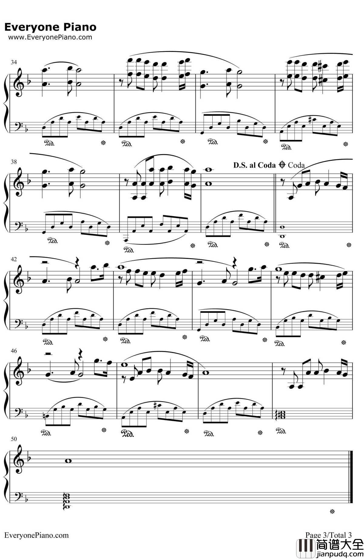 四季之冬钢琴谱_班得瑞