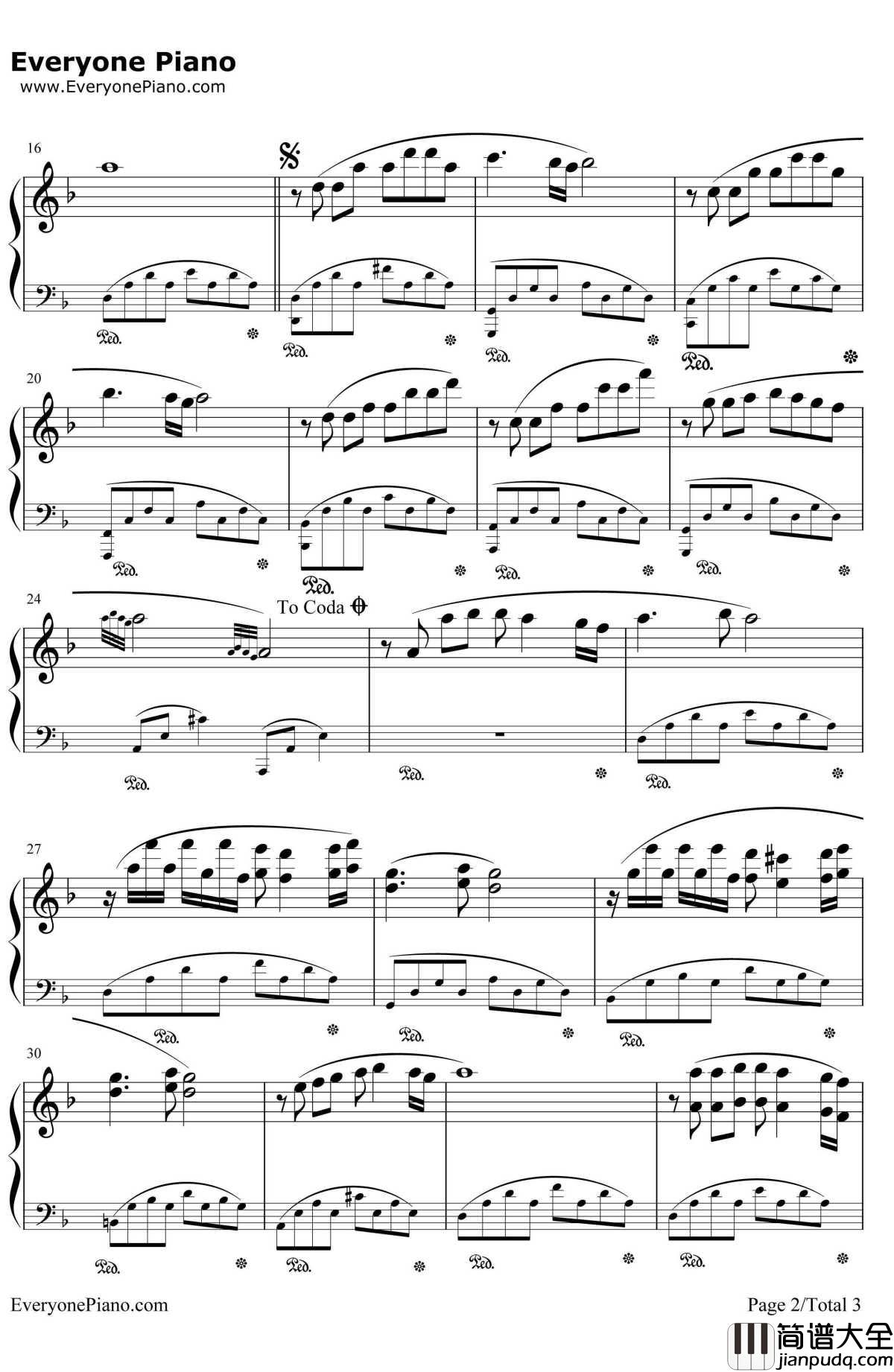 四季之冬钢琴谱_班得瑞