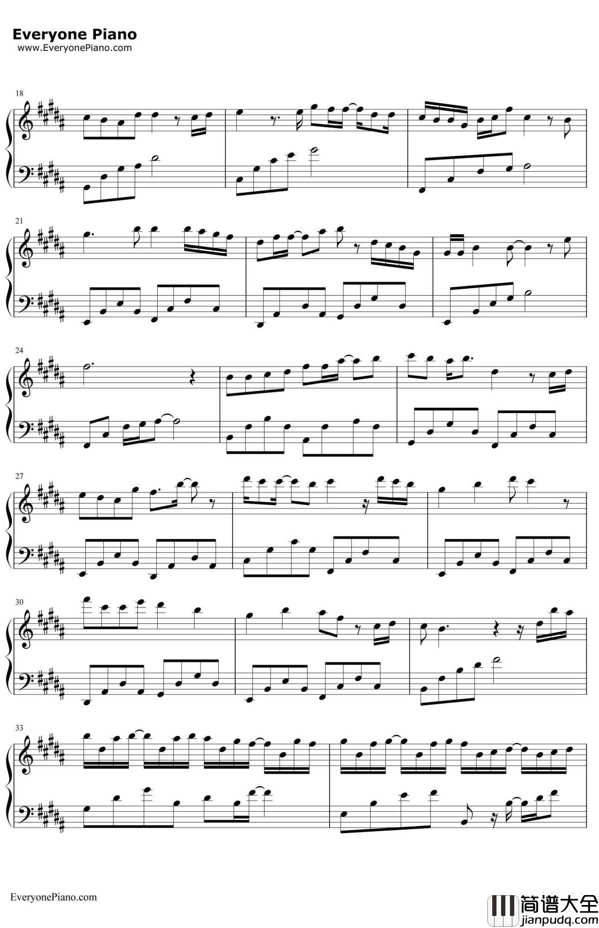 最美的时光钢琴谱_王源