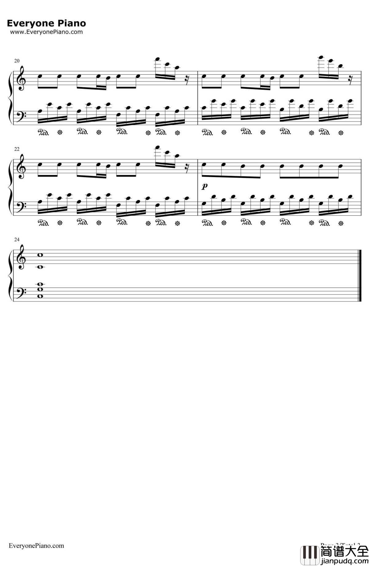 忠犬八公片头曲钢琴谱_詹恩.凯兹梅利克__忠犬八公的故事_OP