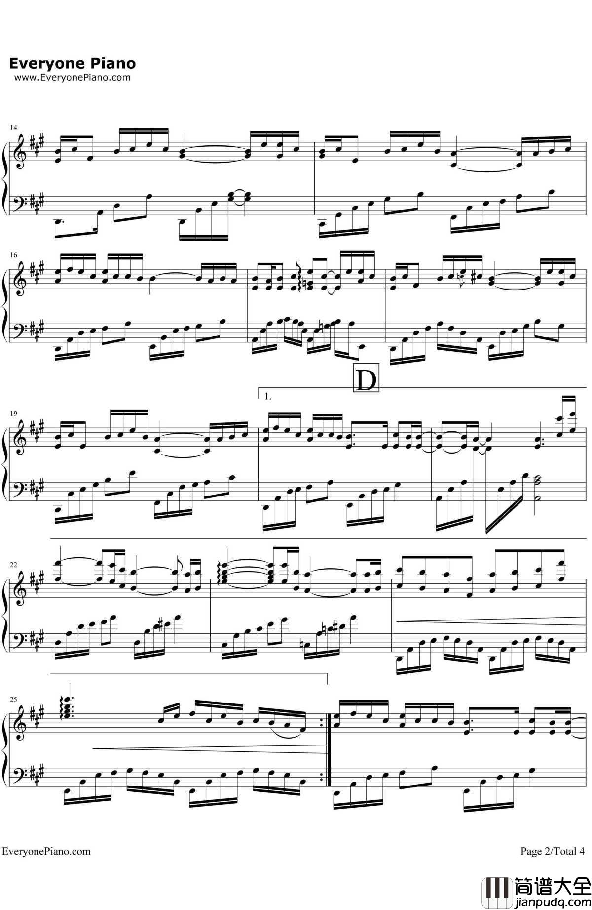 青花瓷(完美演奏版)钢琴谱_周杰伦