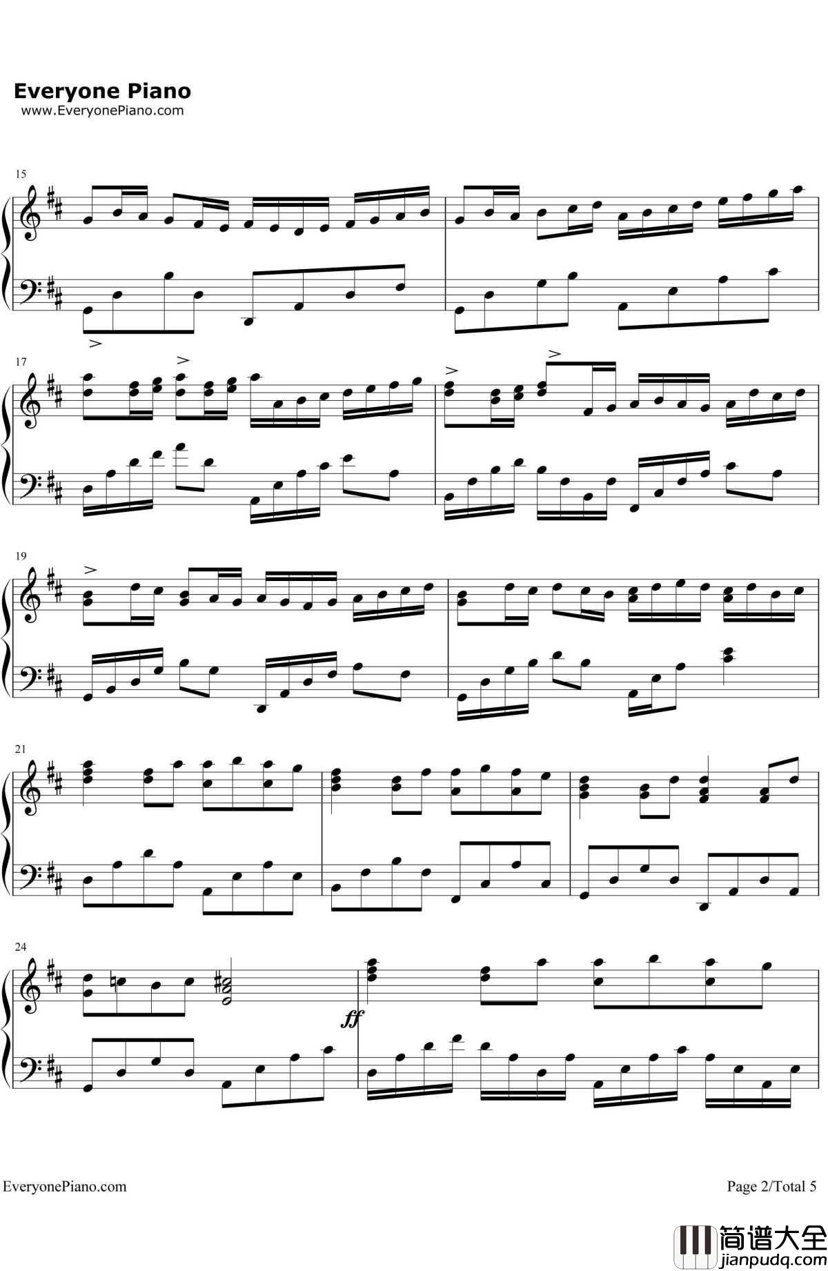 爱与卡农钢琴谱_巴哈贝尔