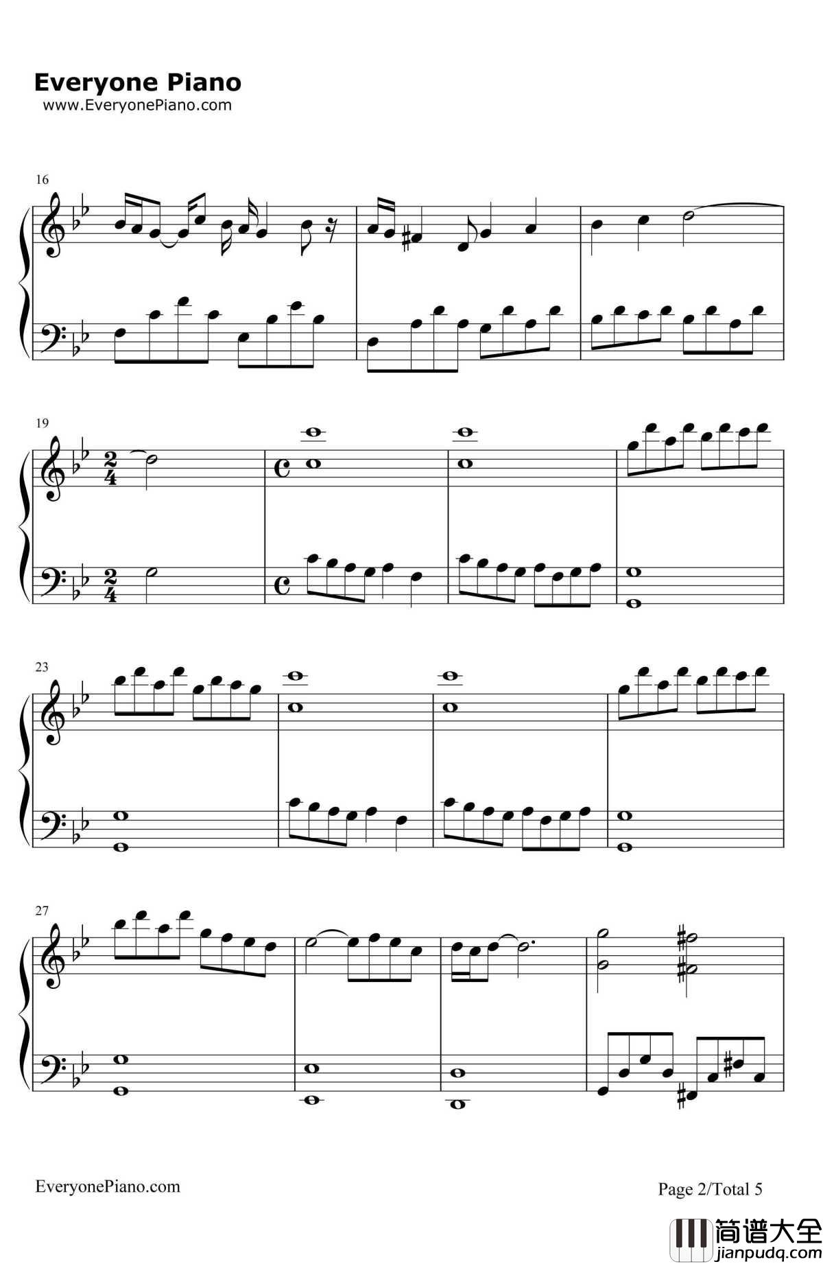 海王星钢琴谱_班得瑞__迷雾森林_班得瑞