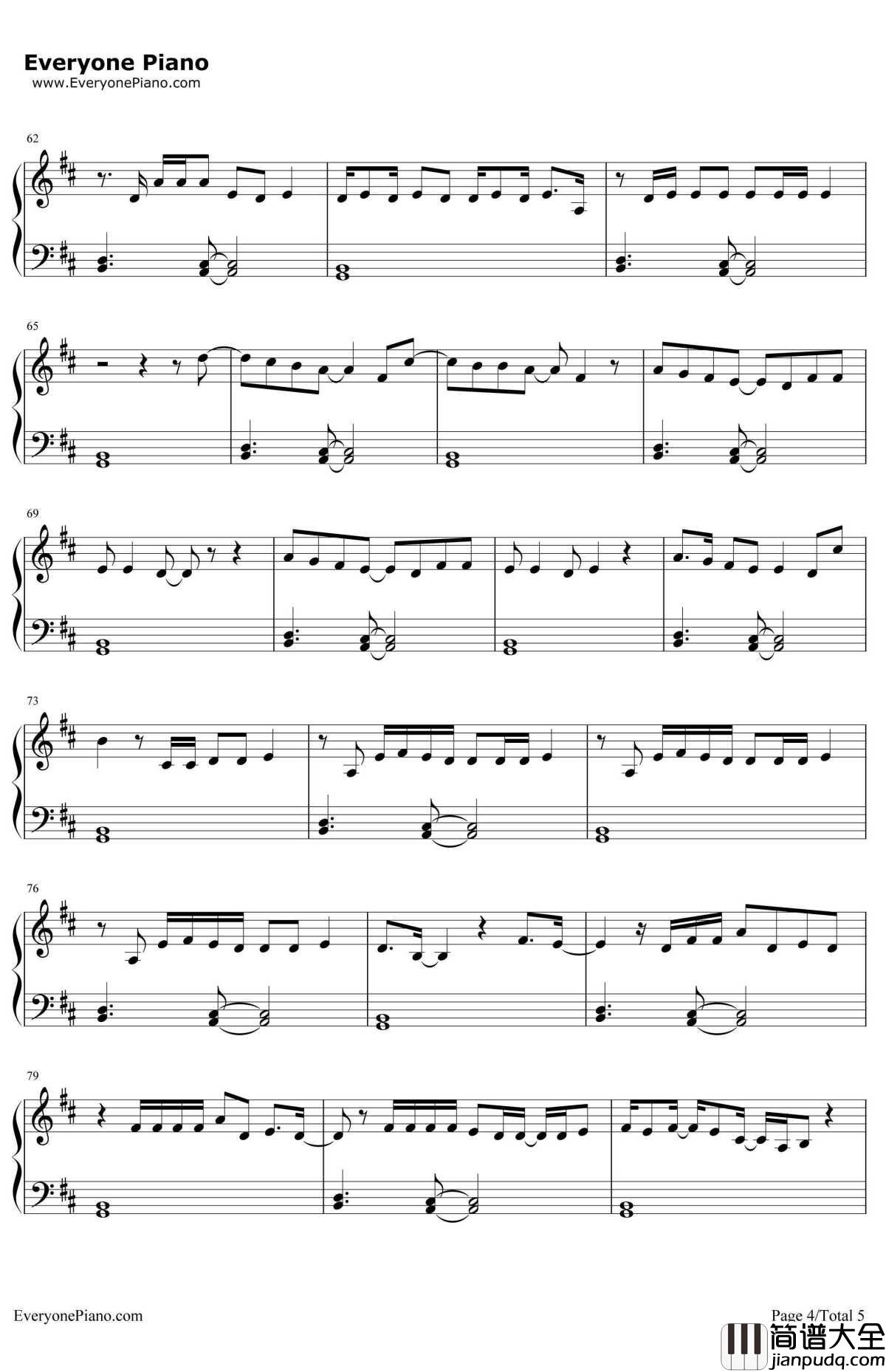 Too_Good钢琴谱_Drake_Rihanna