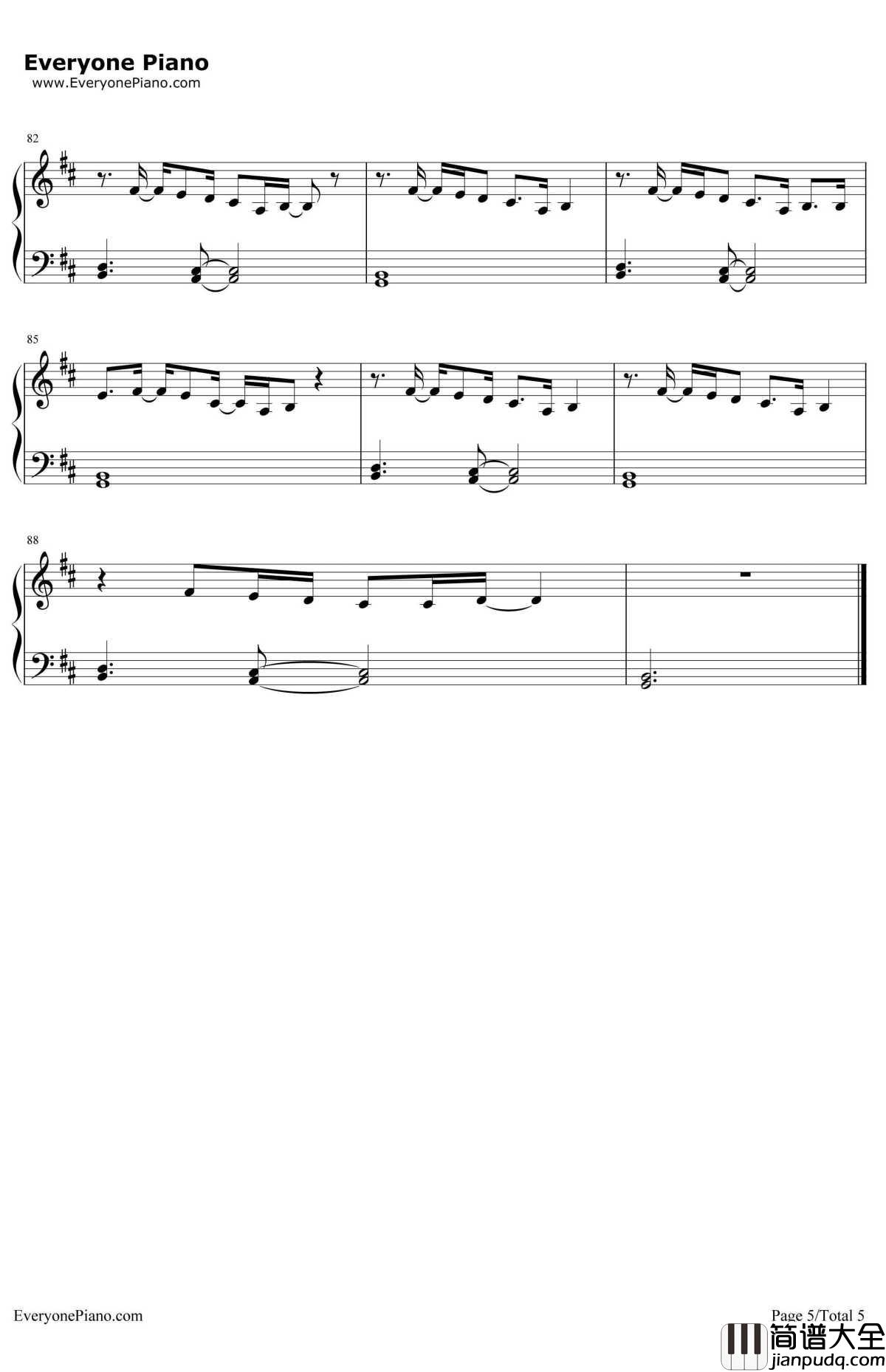 Too_Good钢琴谱_Drake_Rihanna