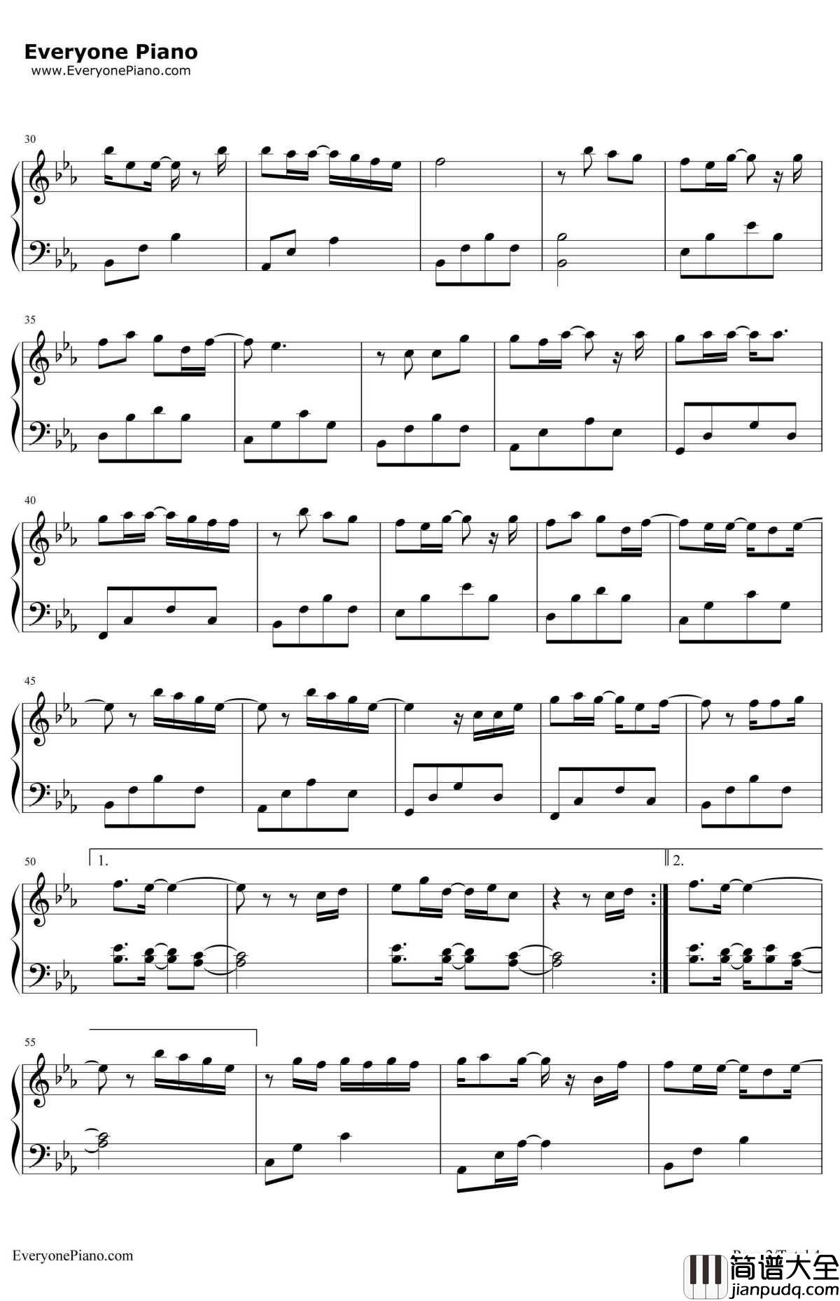 幸福的终点钢琴谱_曾婕_电视剧_如果蜗牛有爱情_片尾曲