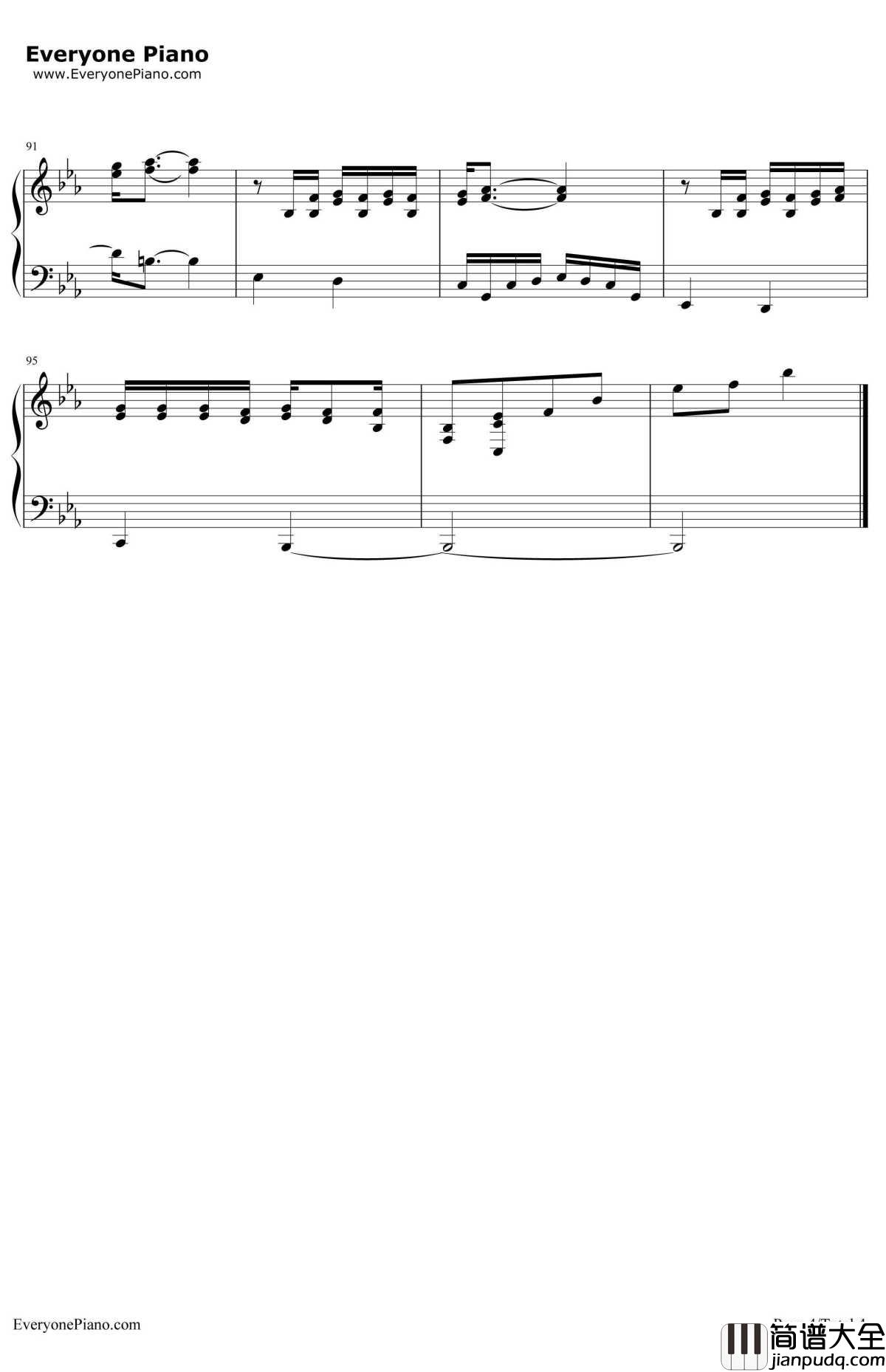 幸福的终点钢琴谱_曾婕_电视剧_如果蜗牛有爱情_片尾曲