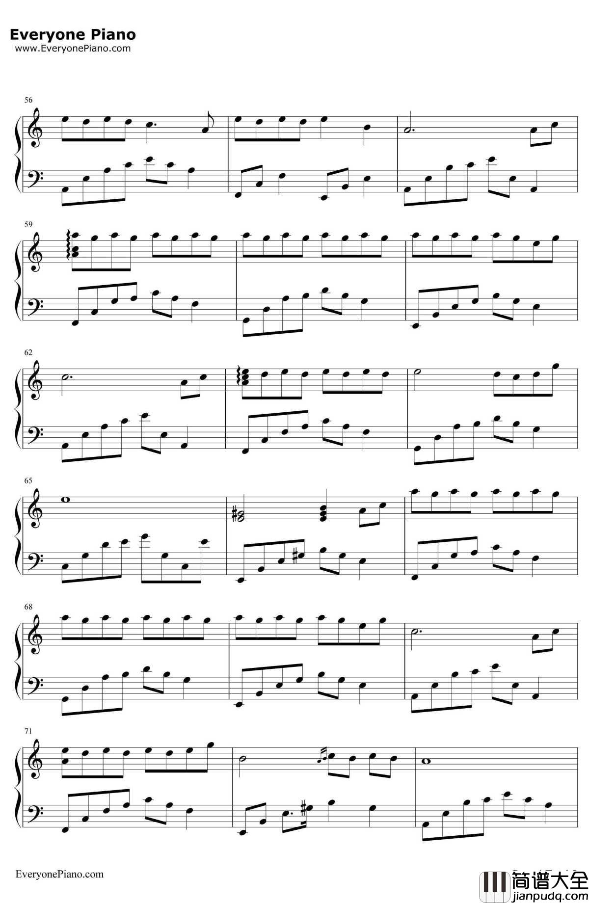 爱如烟花一瞬间钢琴谱_石进_夜的钢琴曲II