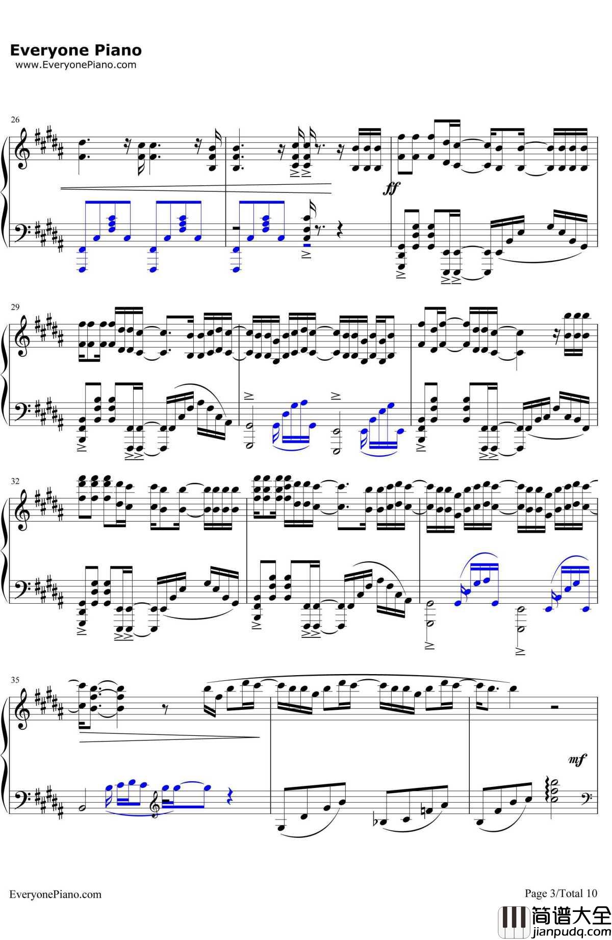 前前前世钢琴谱_RADWIMPS_难度版__你的名字_主题曲