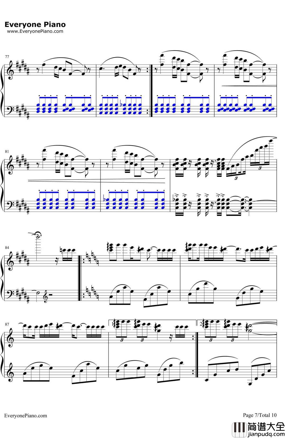 前前前世钢琴谱_RADWIMPS_难度版__你的名字_主题曲