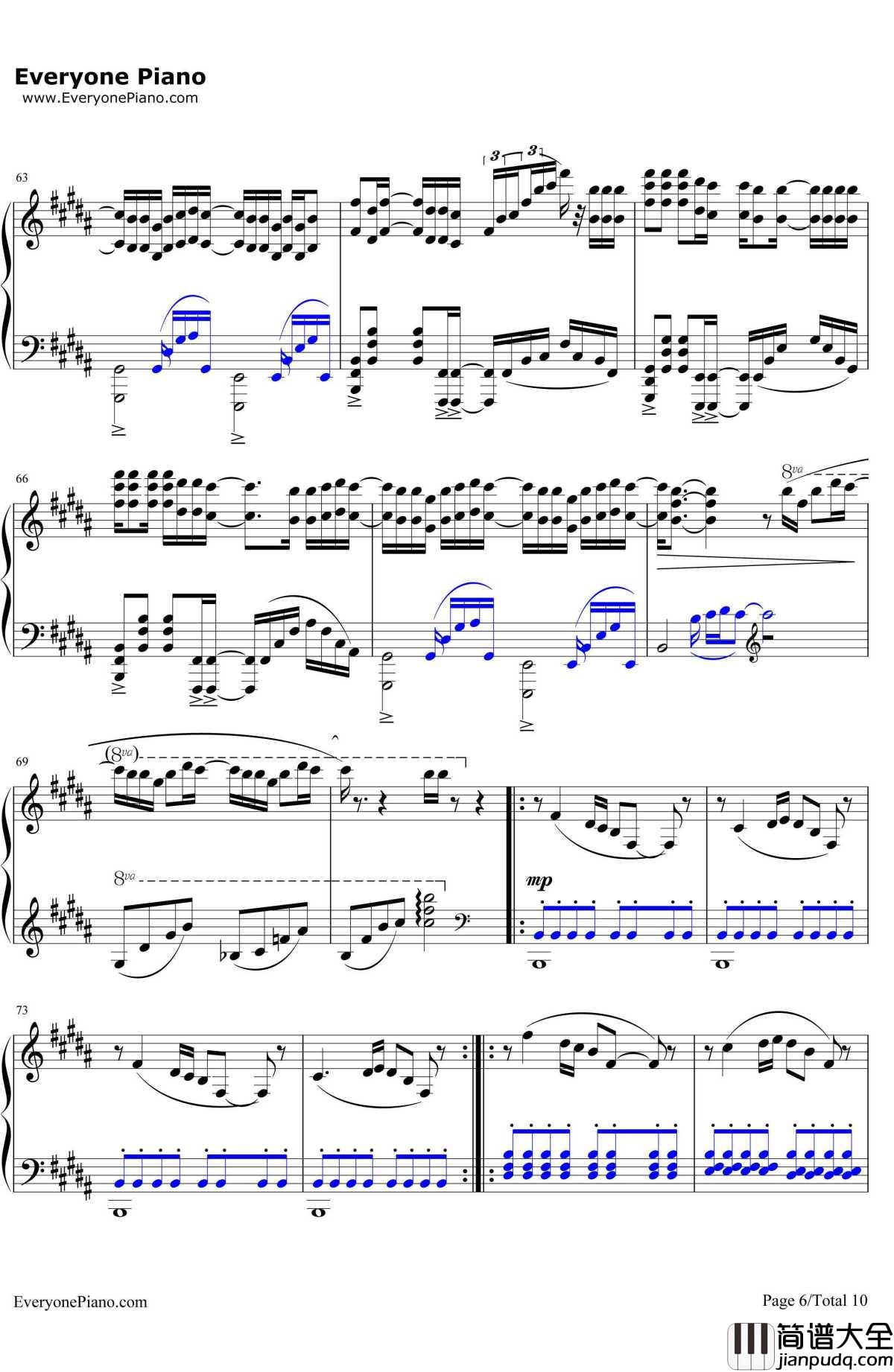 前前前世钢琴谱_RADWIMPS_难度版__你的名字_主题曲