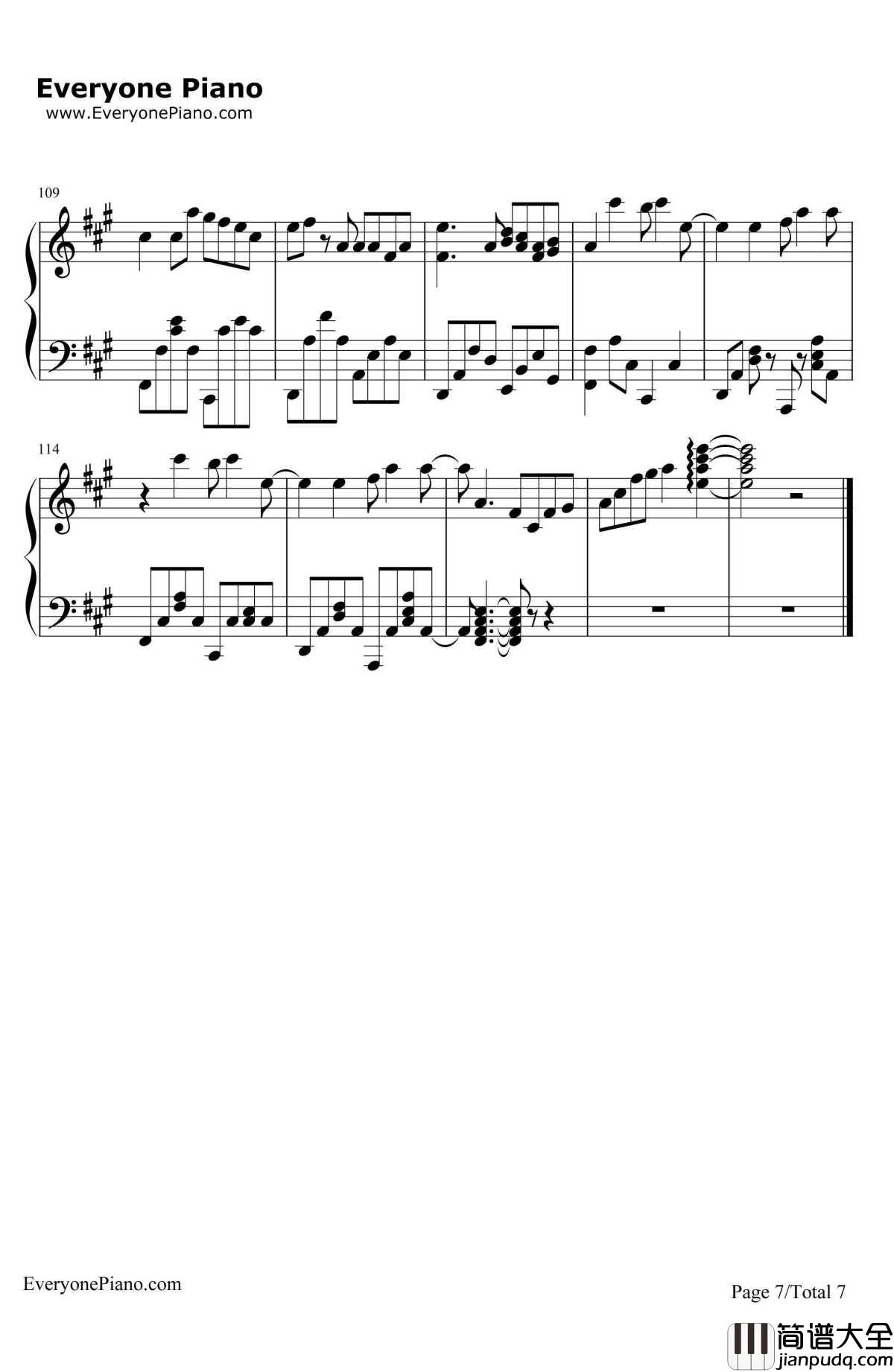 文乃的幸福理论钢琴谱_自然の敌P_阳炎Project