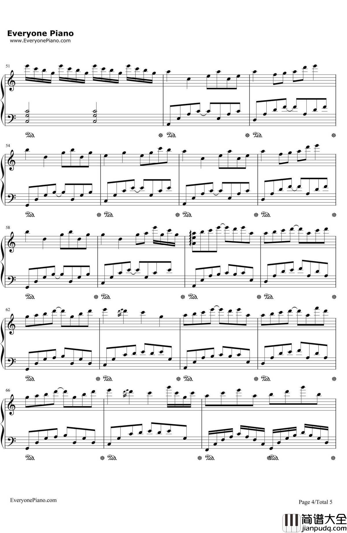 初天雫铃钢琴谱_初学者_