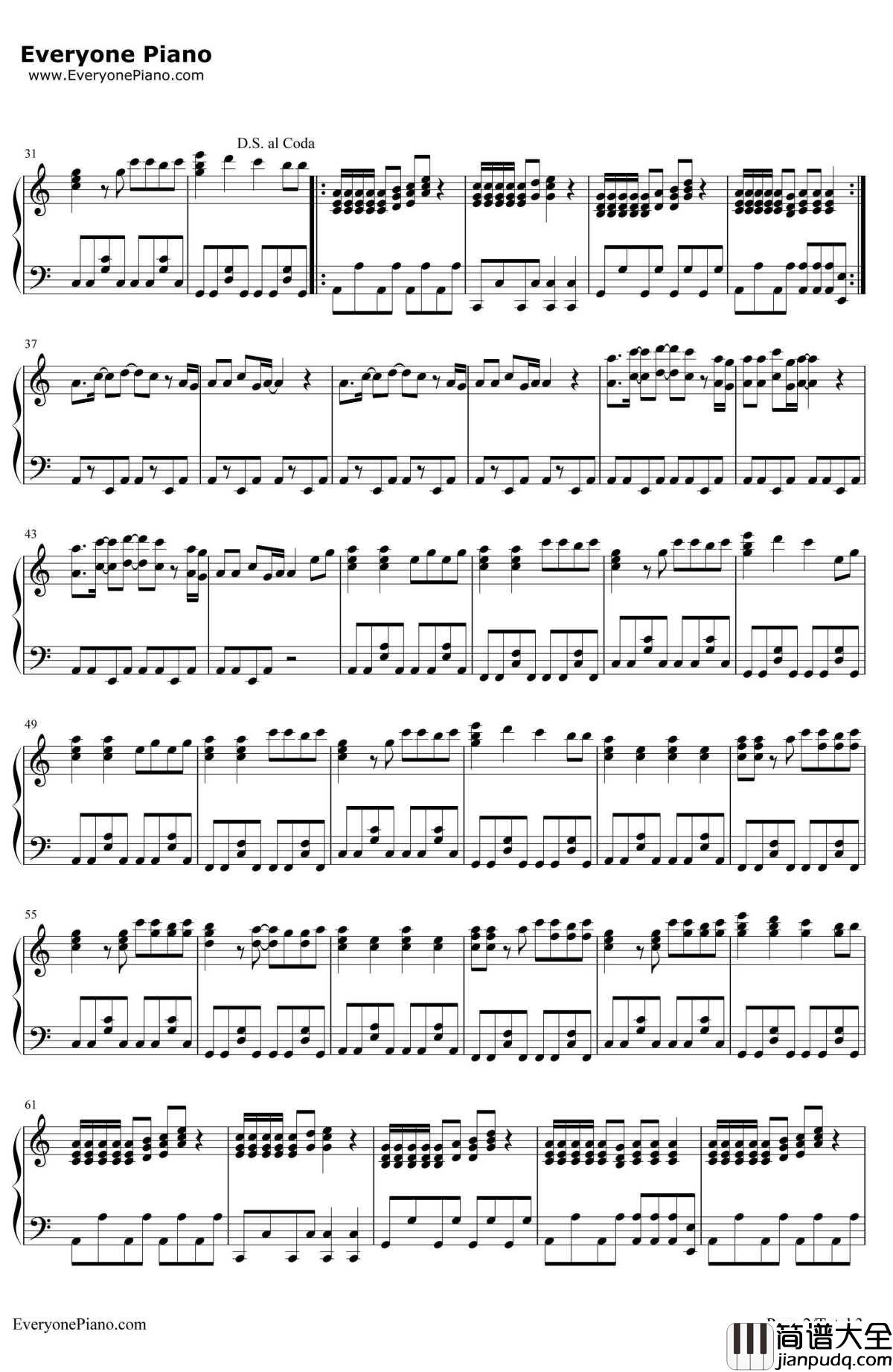 Roly钢琴谱_T_ara_Polyin_Copacabana