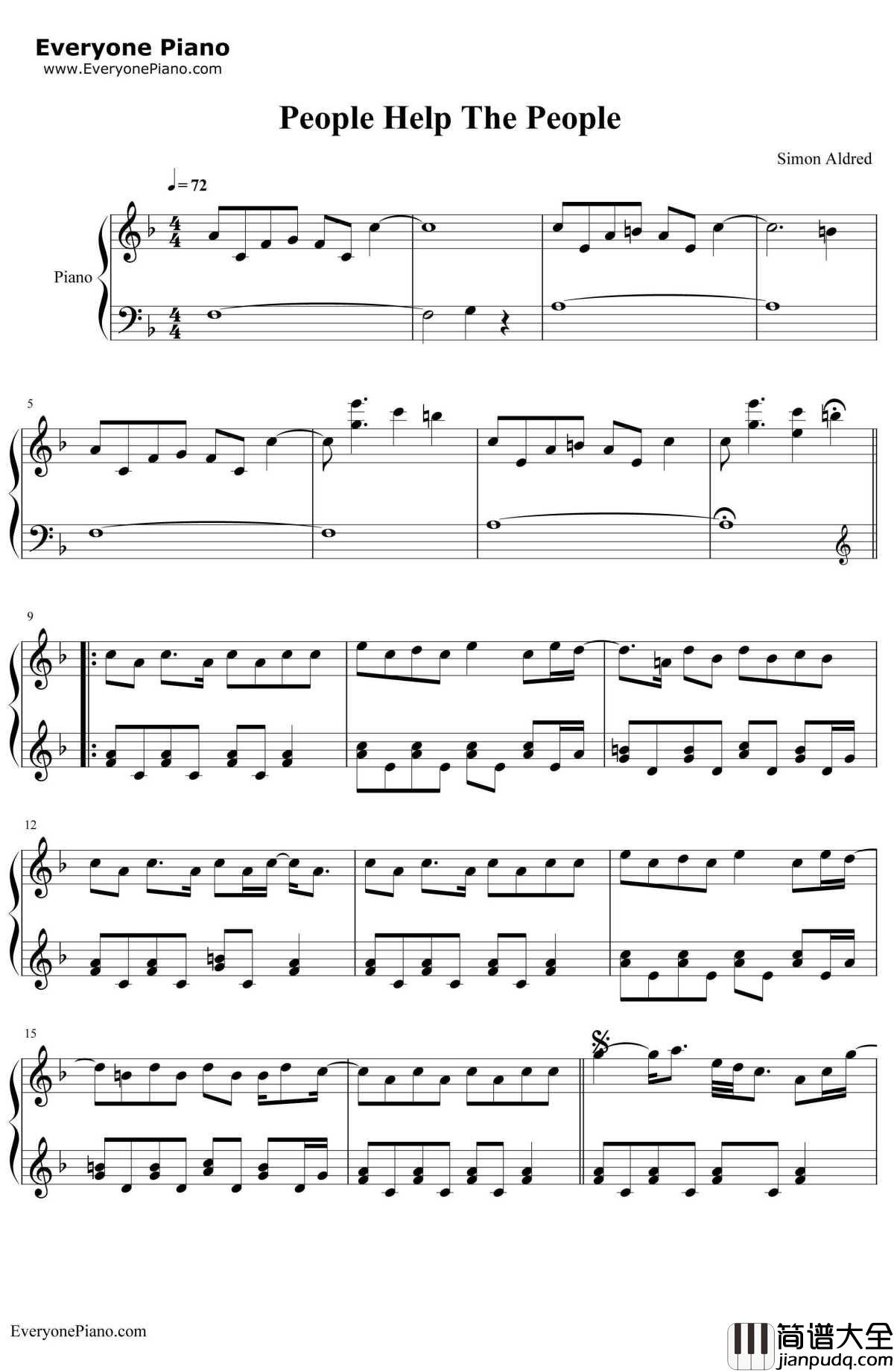 People_Help_the_People钢琴谱_Birdy