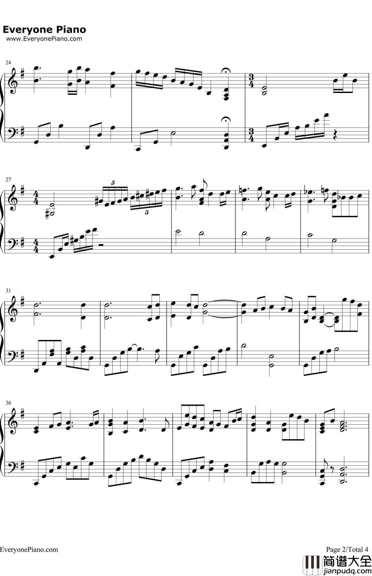 MEMORY钢琴谱_久石让_记忆