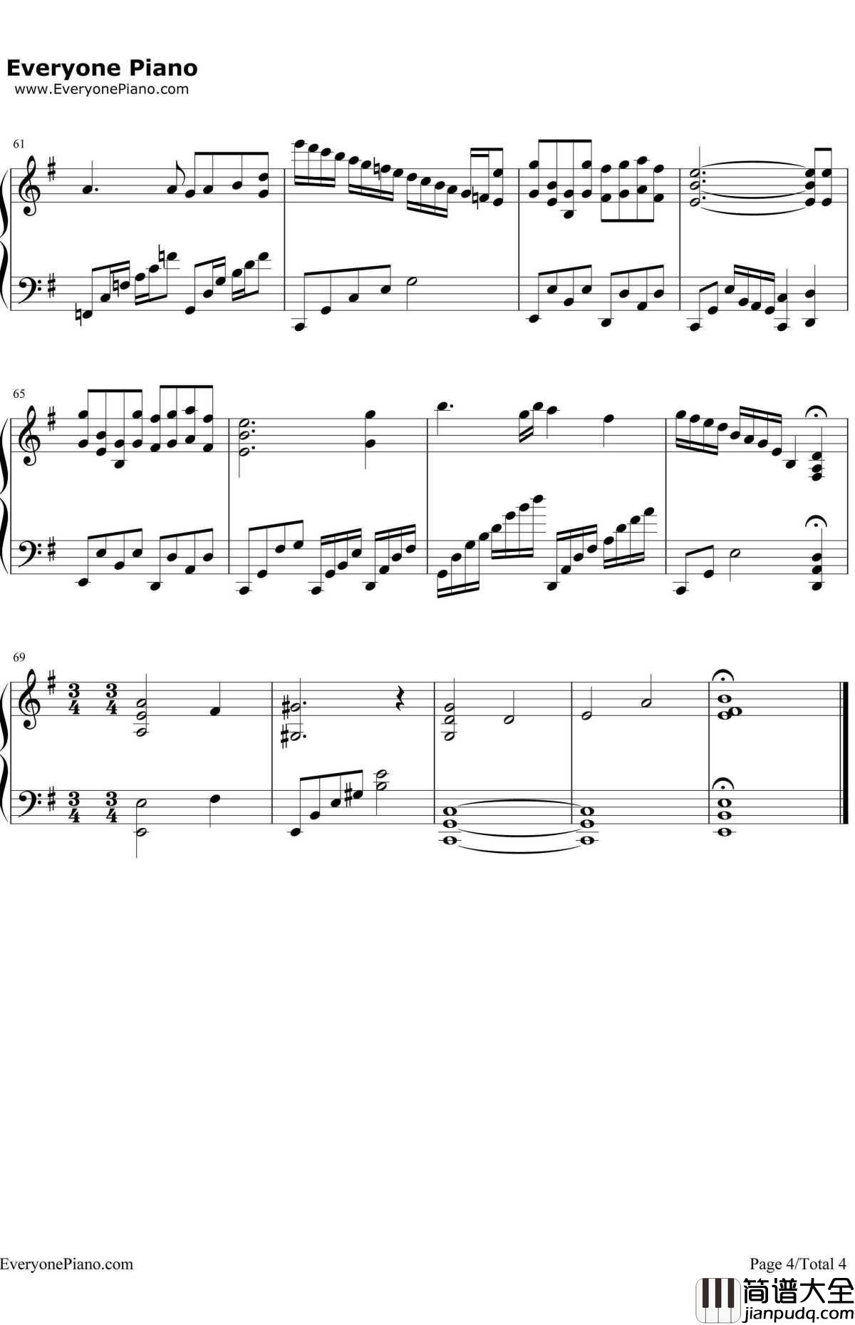 MEMORY钢琴谱_久石让_记忆