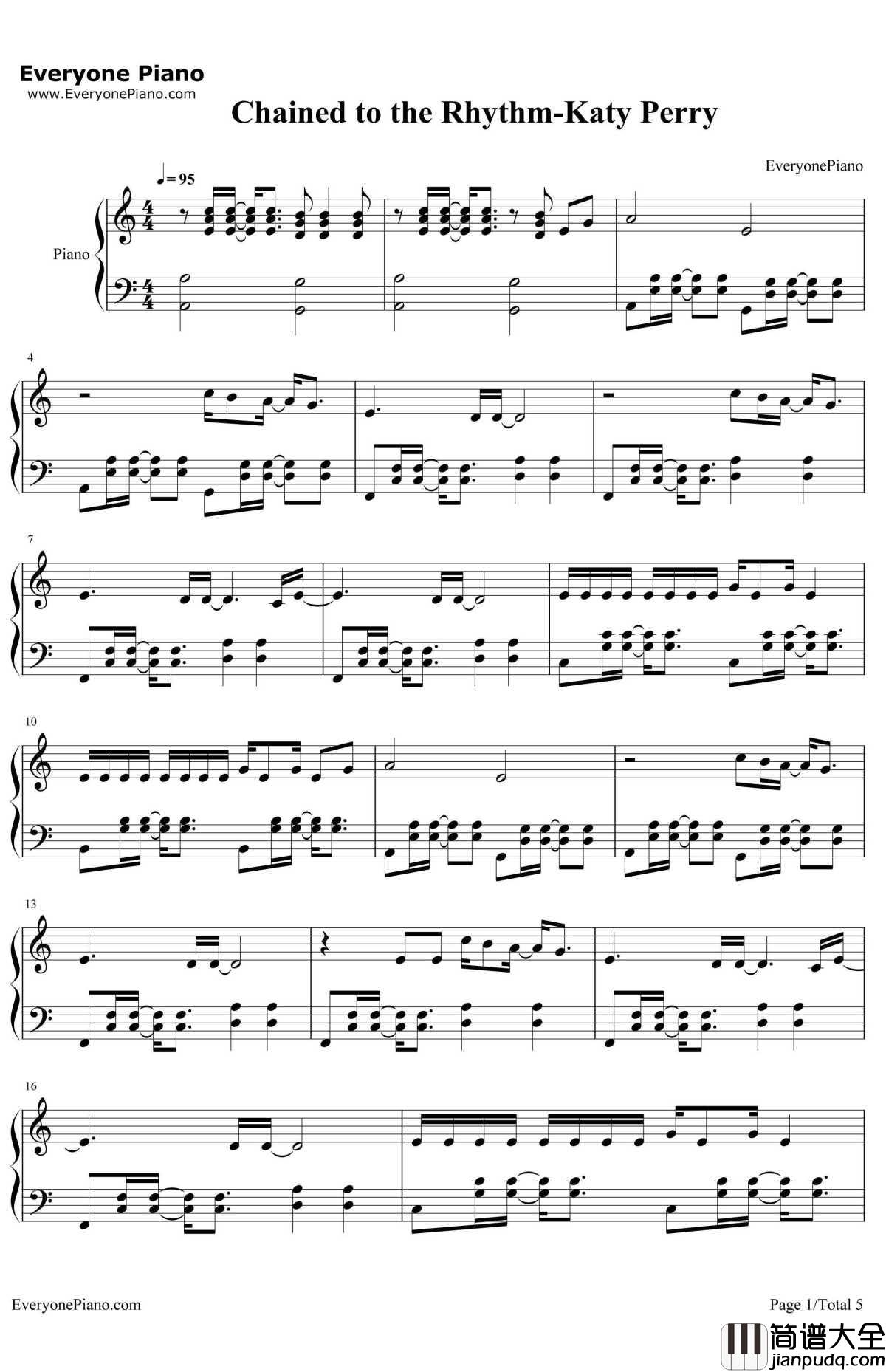 Chained_to_the_Rhythm钢琴谱_KatyPerry