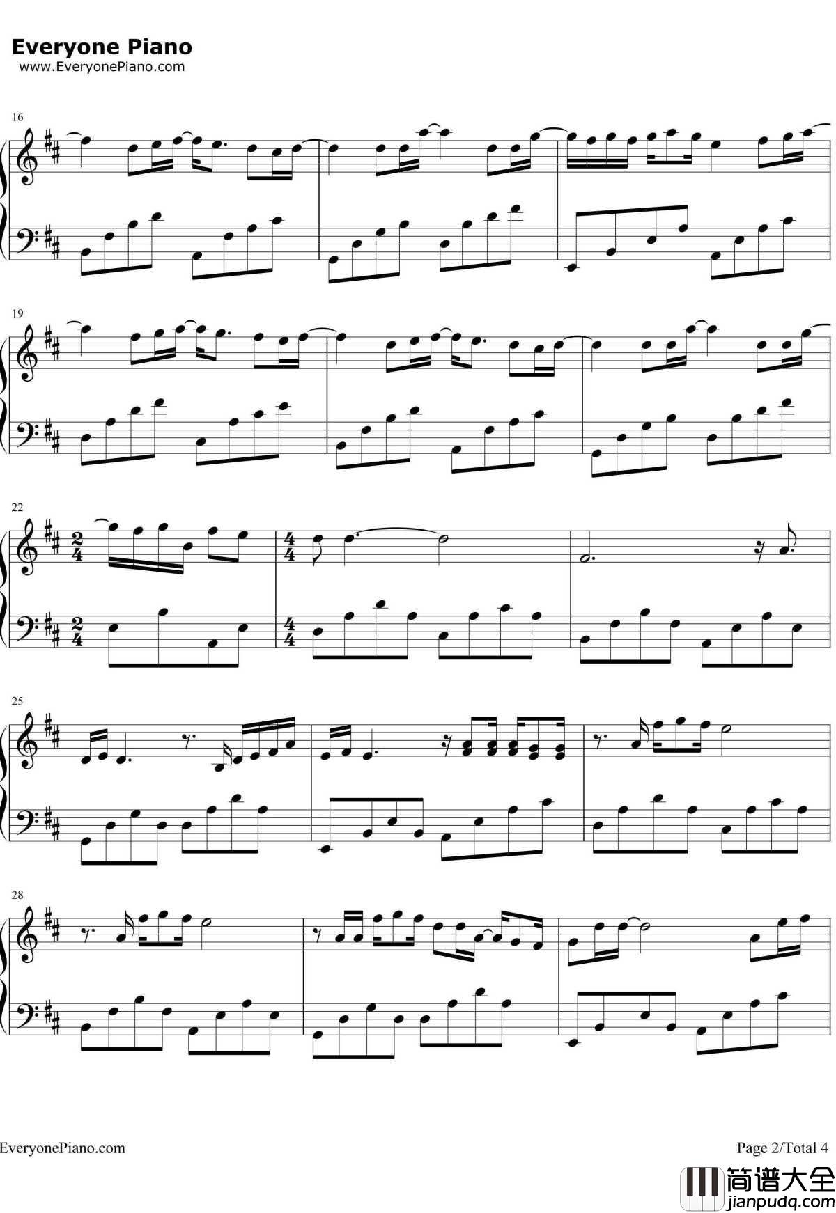 忽然之间钢琴谱_莫文蔚