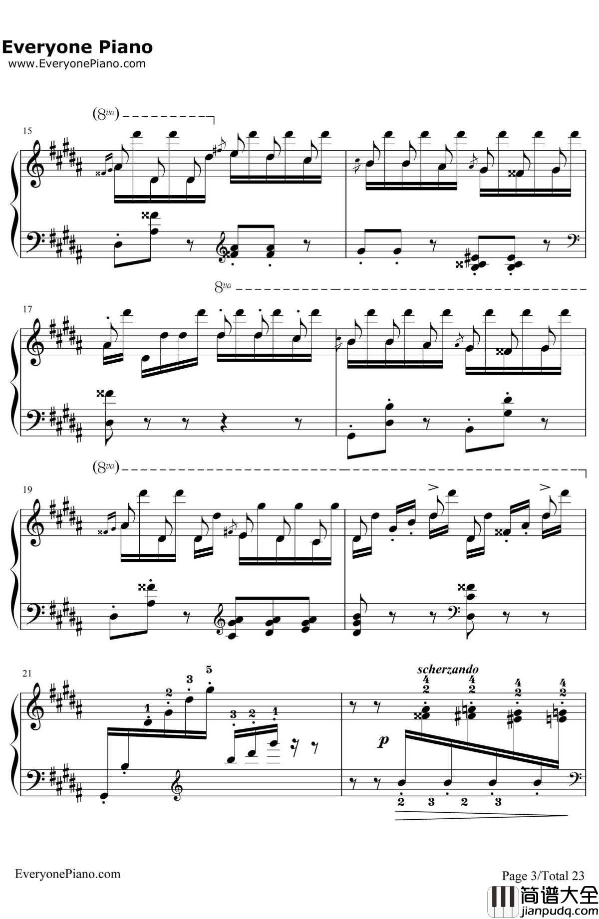 钟钢琴谱__李斯特