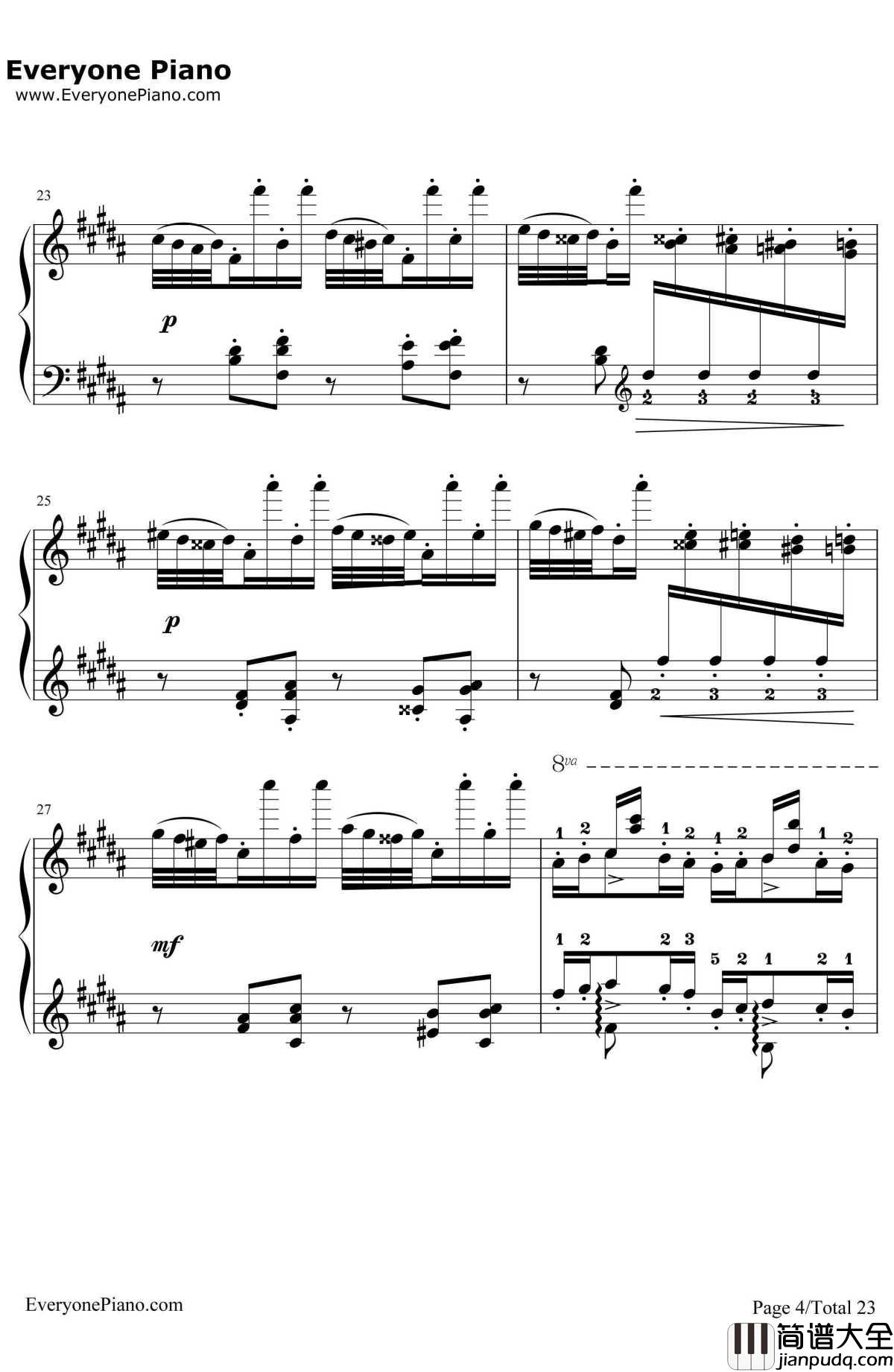 钟钢琴谱__李斯特