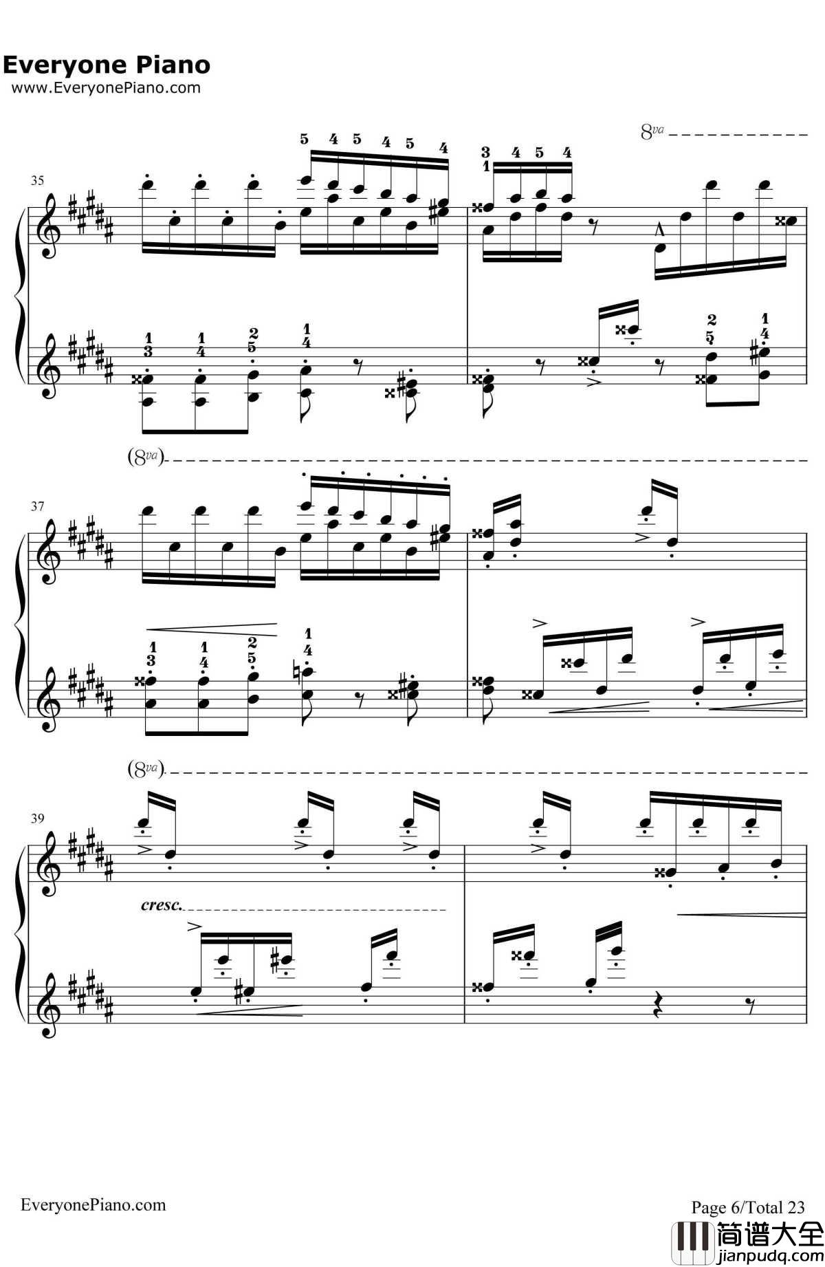 钟钢琴谱__李斯特