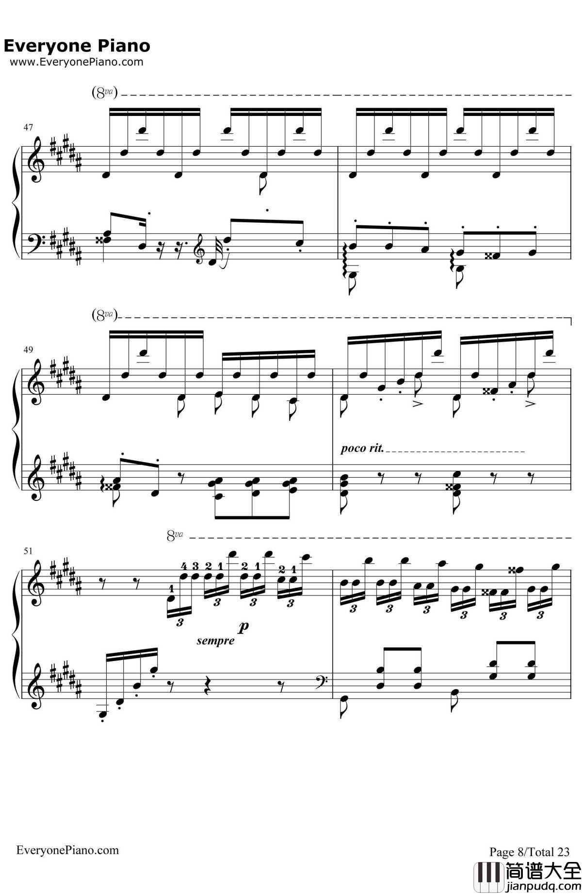 钟钢琴谱__李斯特