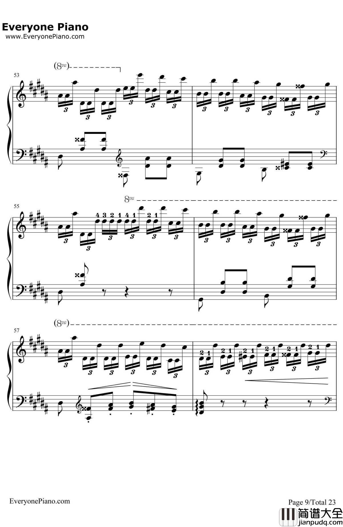 钟钢琴谱__李斯特